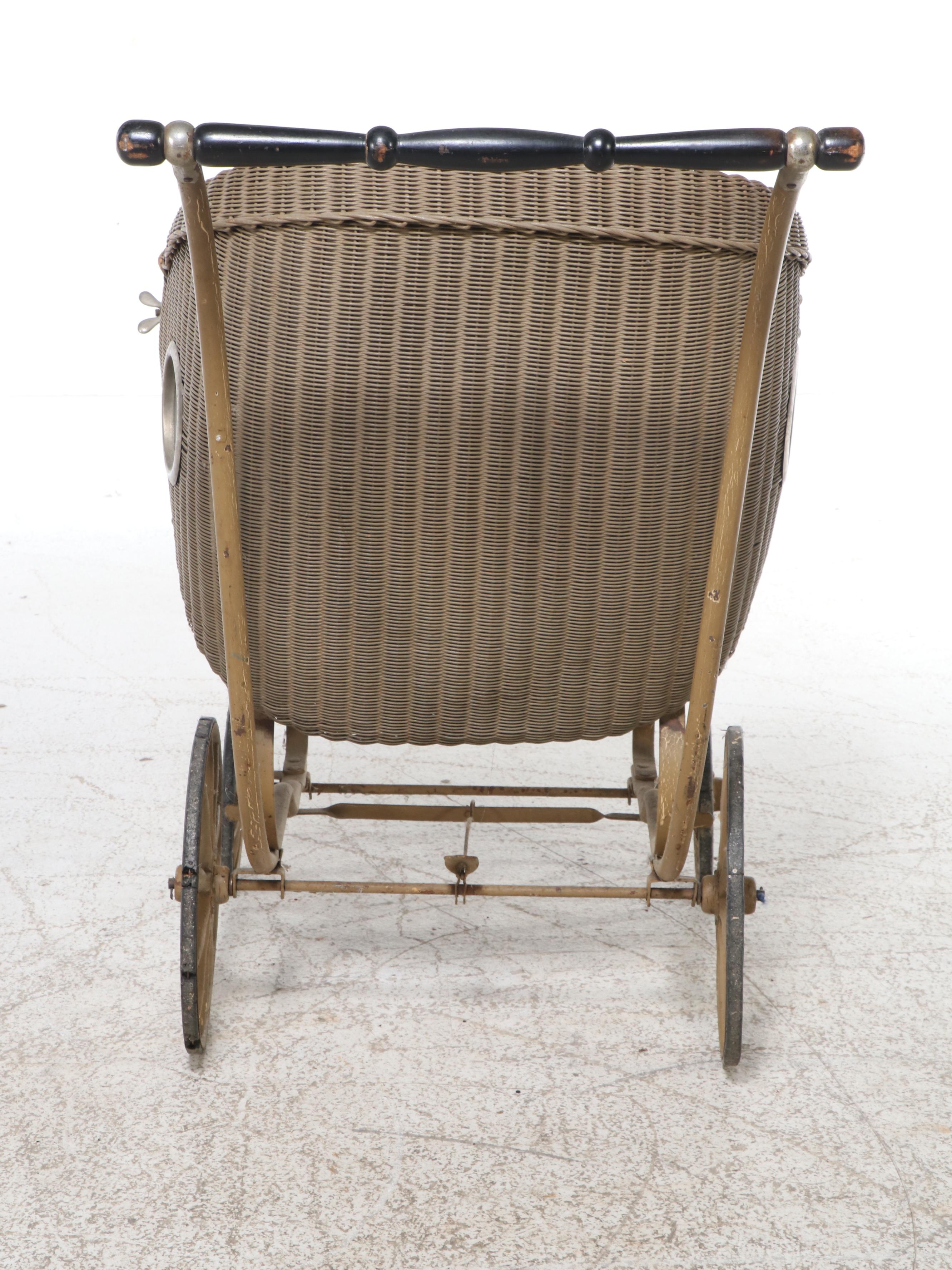 Antique Wicker Baby Carriage