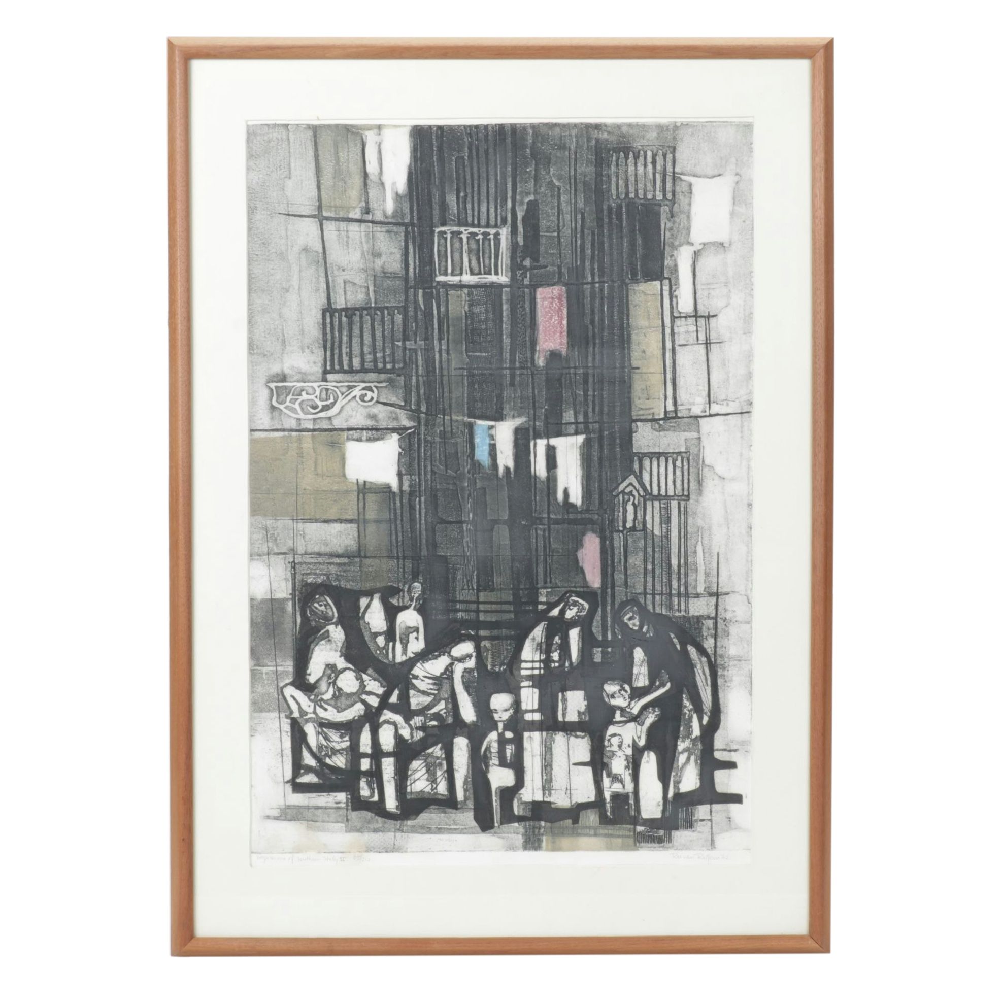 Ru van Rossem Aquatint Etching "Impressions of Southern Italy II", 1962