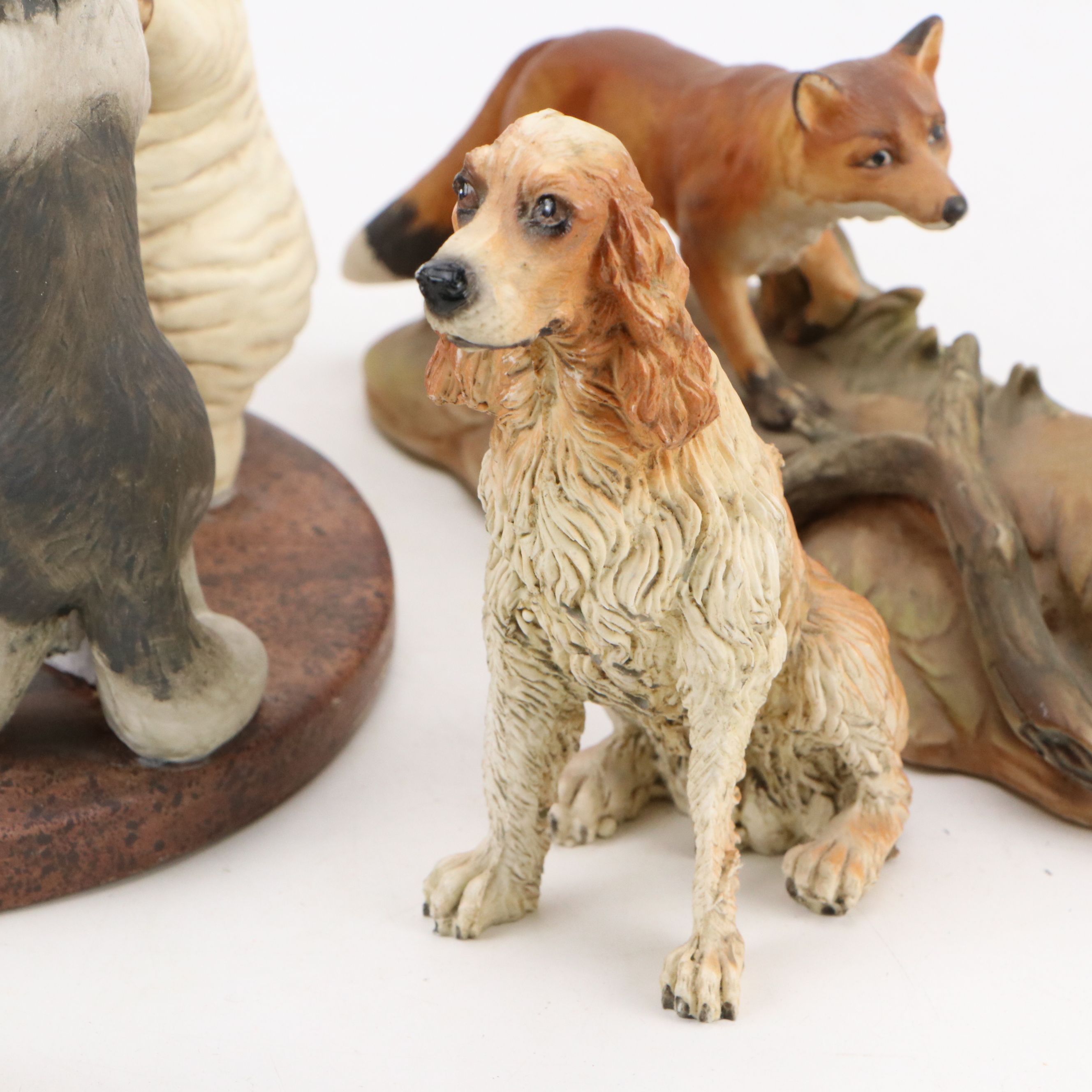 Japanese Lefton Hand-Painted Hunting Fox Diorama and More Animal Figurines