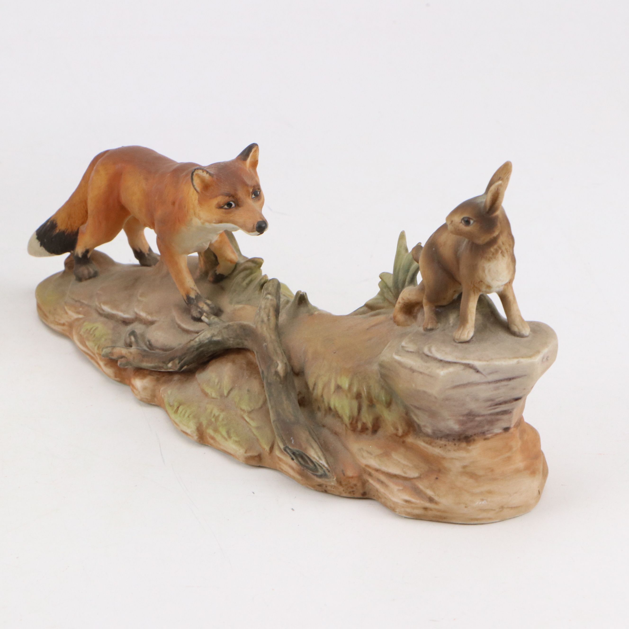 Japanese Lefton Hand-Painted Hunting Fox Diorama and More Animal Figurines