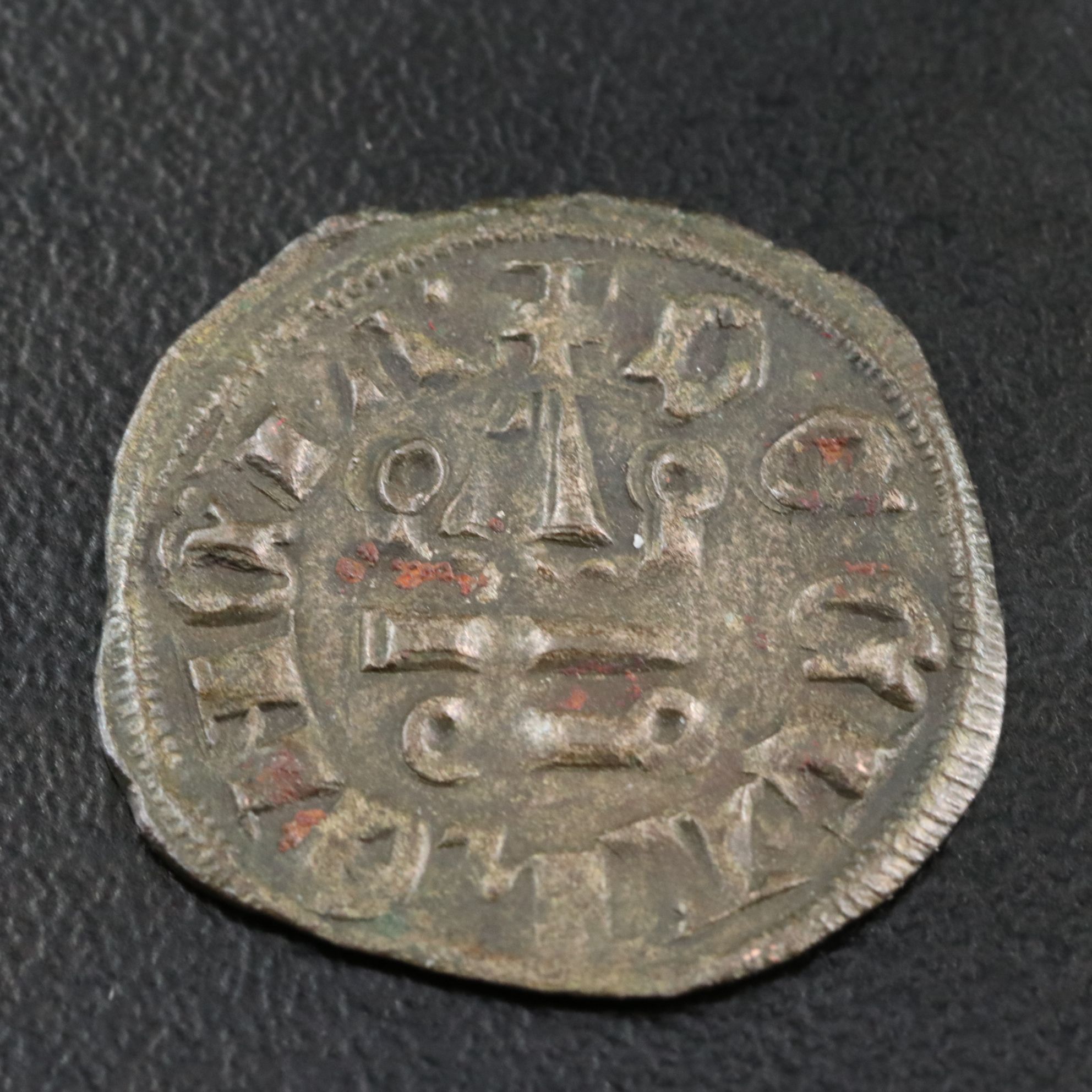 Crusader States Billon Denier Coin of Isabelle de Villehardouin, ca. 1297