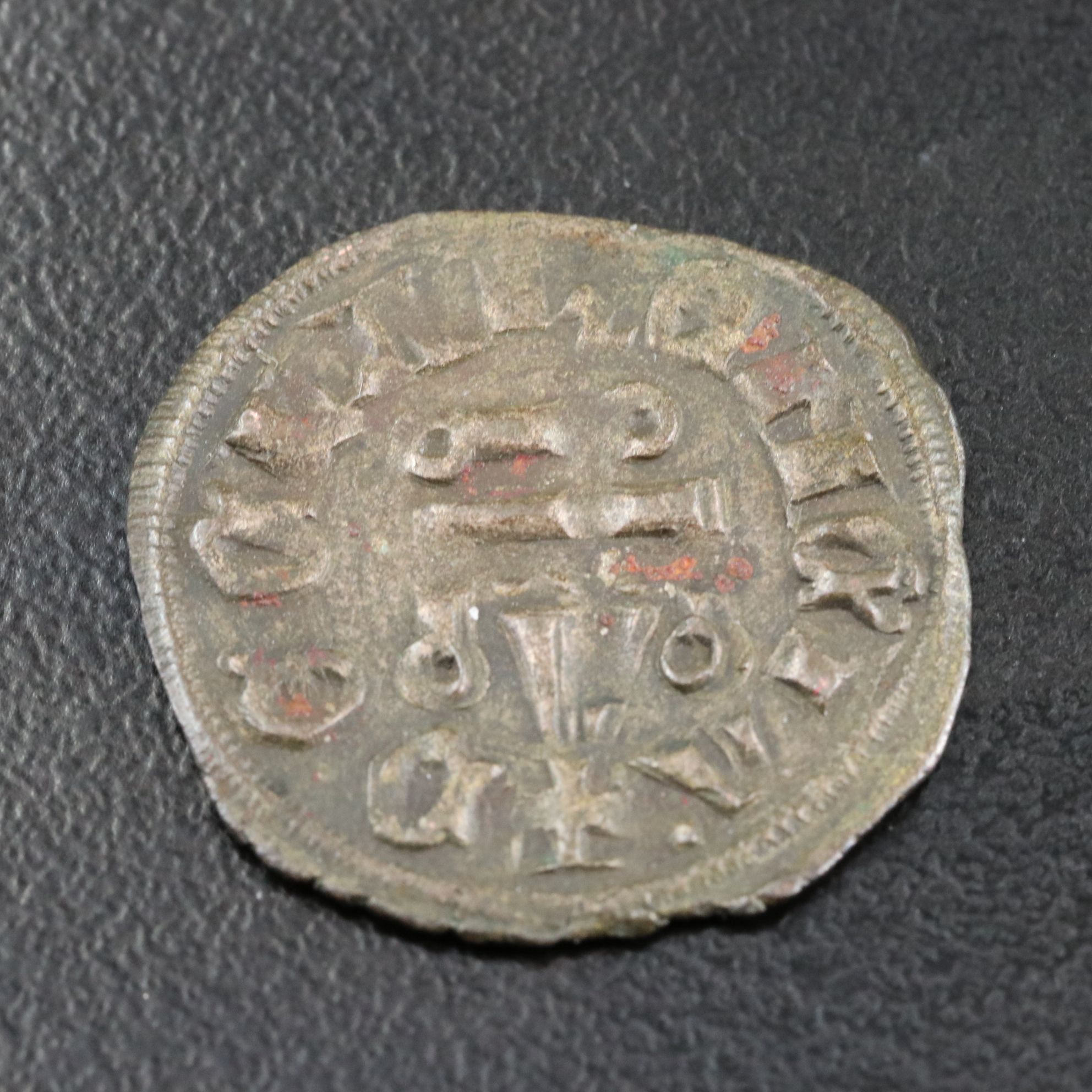Crusader States Billon Denier Coin of Isabelle de Villehardouin, ca. 1297