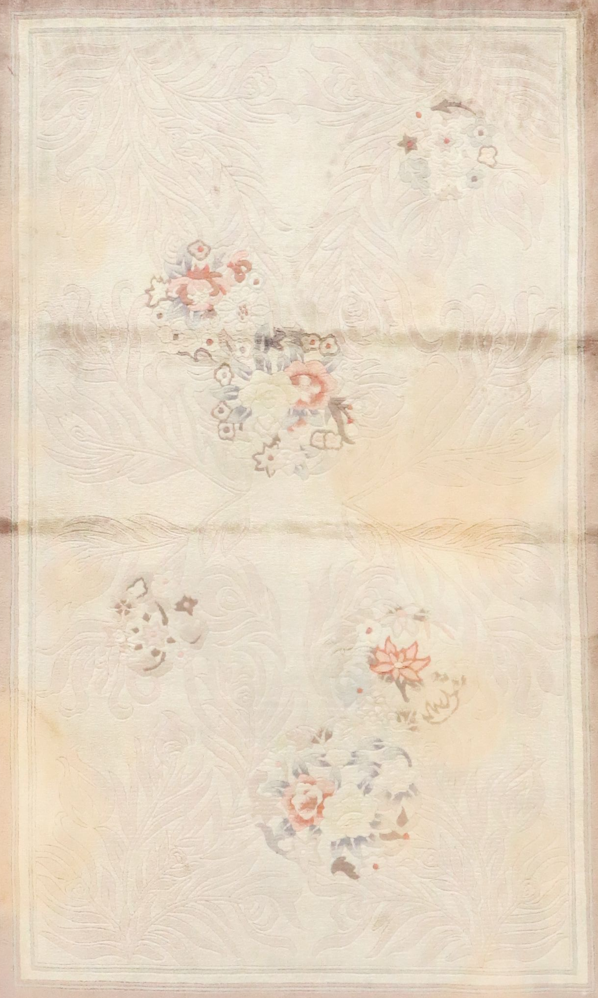 3' x 5'7 Hand-Knotted Carved Chinese Accent Rug