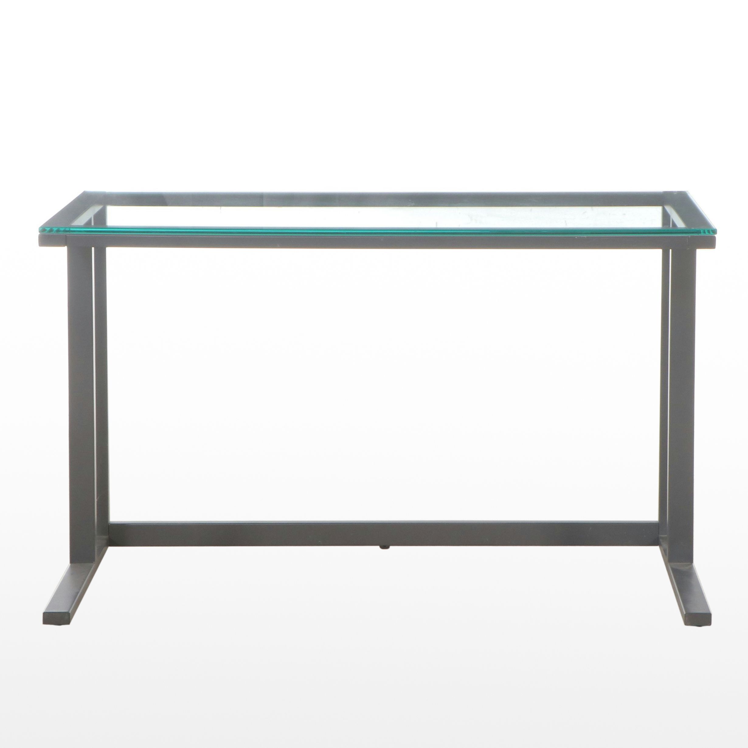 Modern Metal Frame Desk with Glass Top, 21st Century