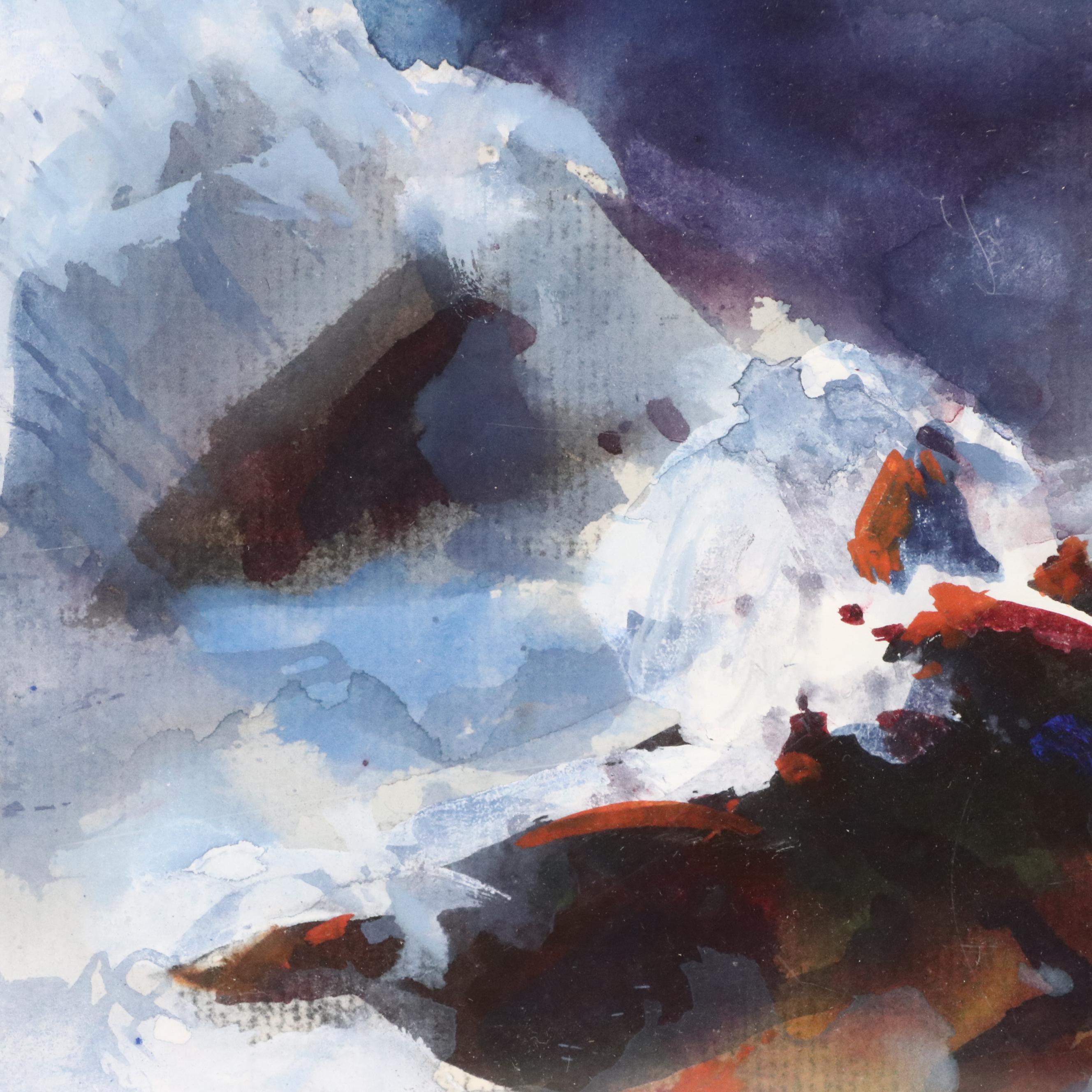 Reginald Grooms Watercolor Painting of Rocky Landscape, 1953