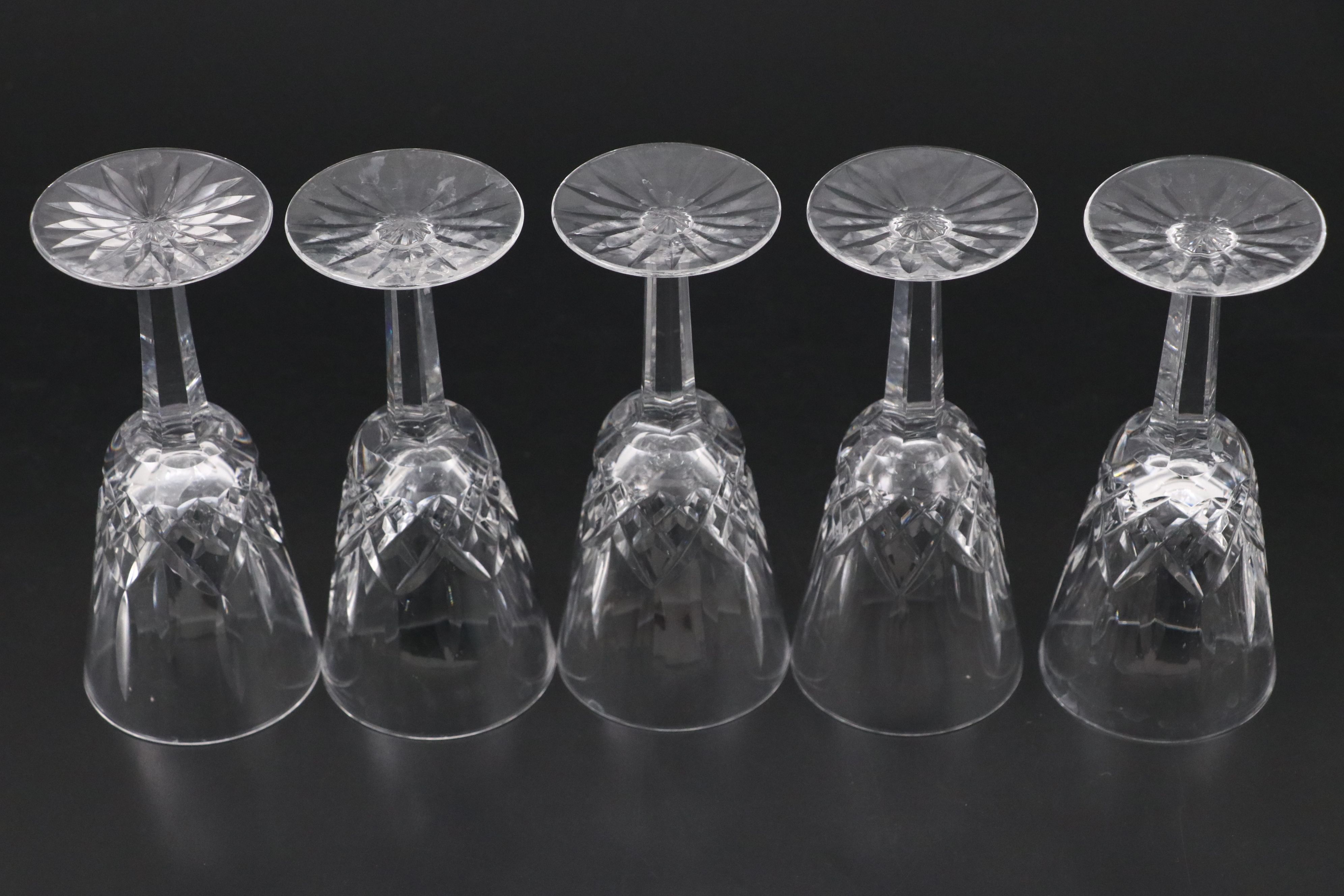 Waterford "Lismore" Crystal Sherry Glasses and Other Table Accessories