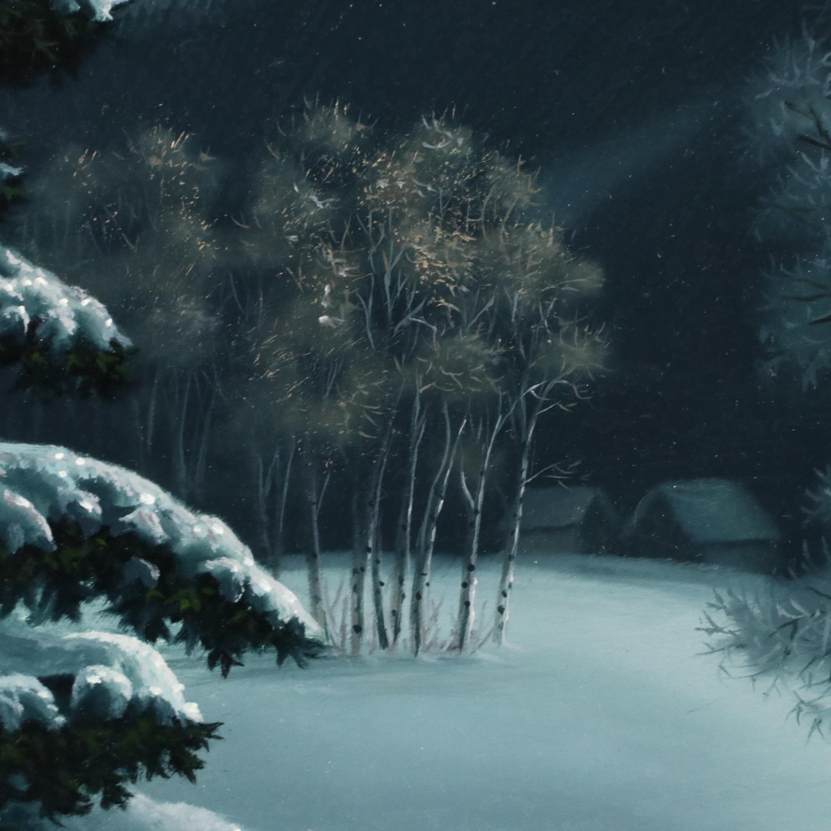 Mark Keathley Winter Landscape Oil Painting, 1987