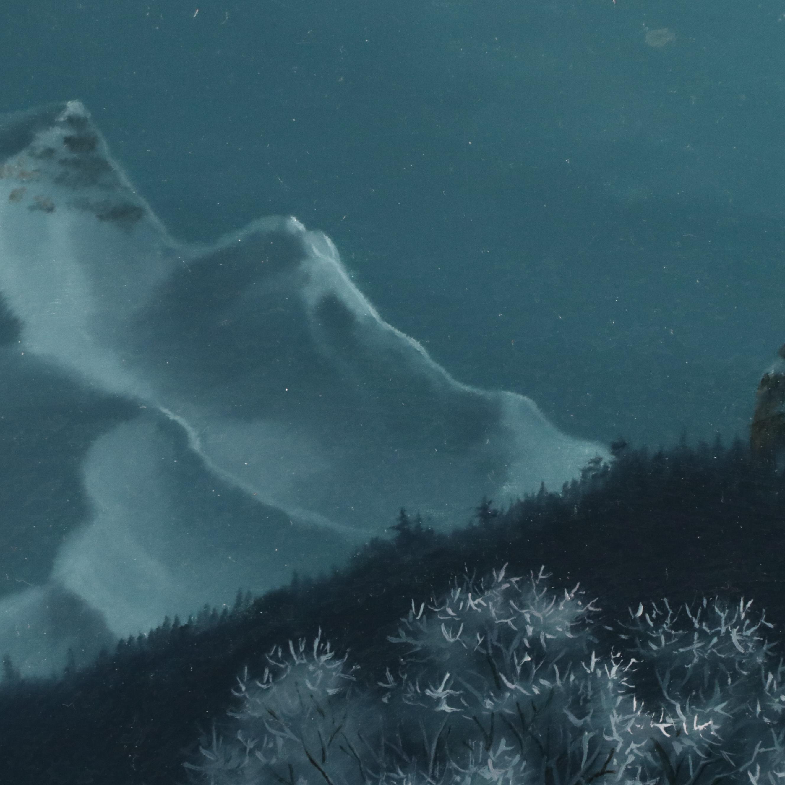 Mark Keathley Winter Landscape Oil Painting, 1987