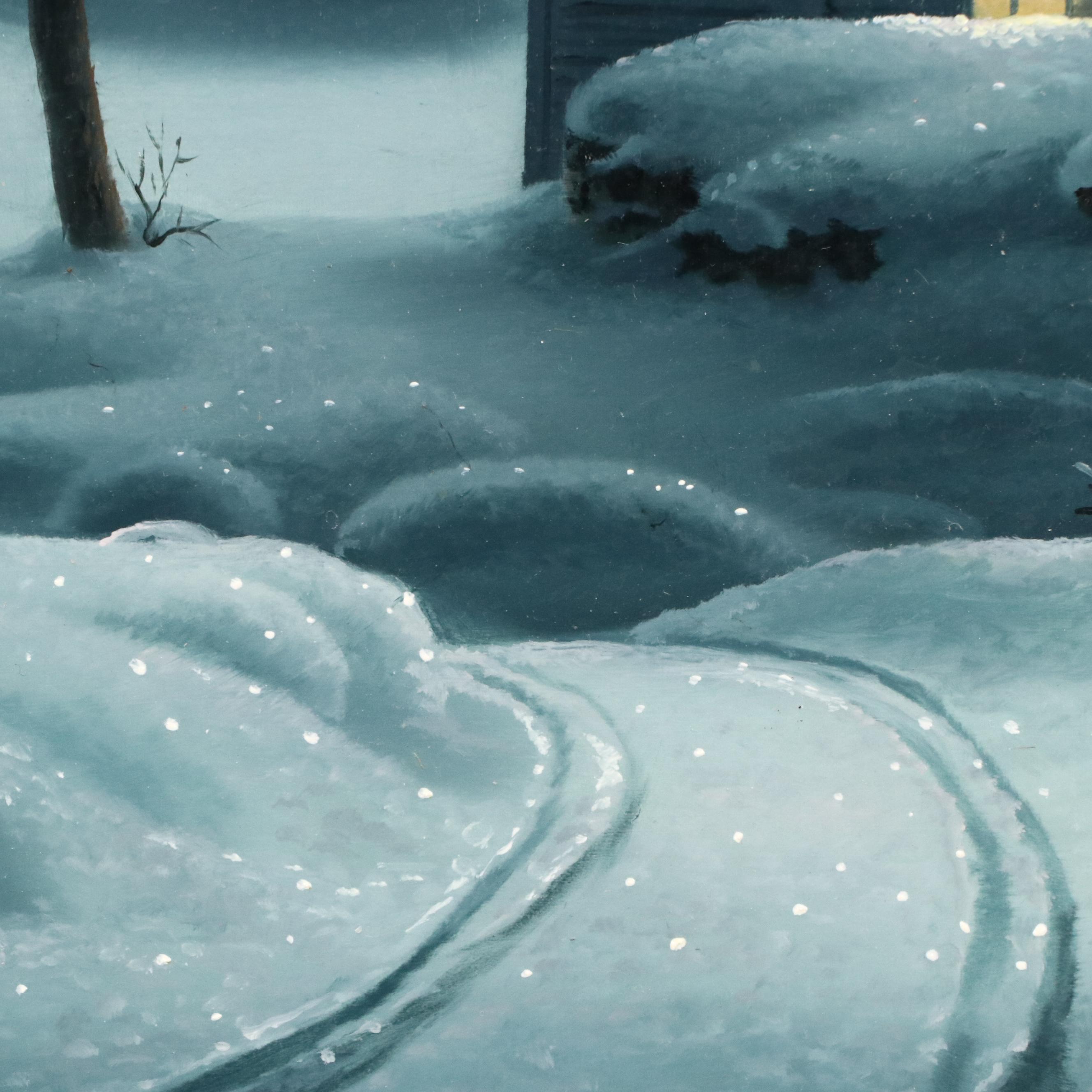 Mark Keathley Winter Landscape Oil Painting, 1987