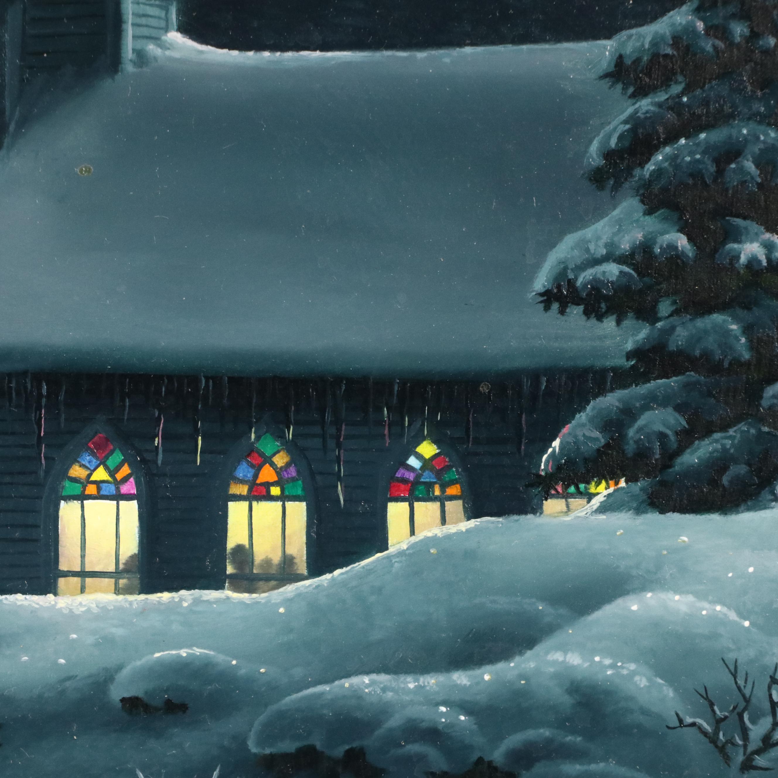 Mark Keathley Winter Landscape Oil Painting, 1987