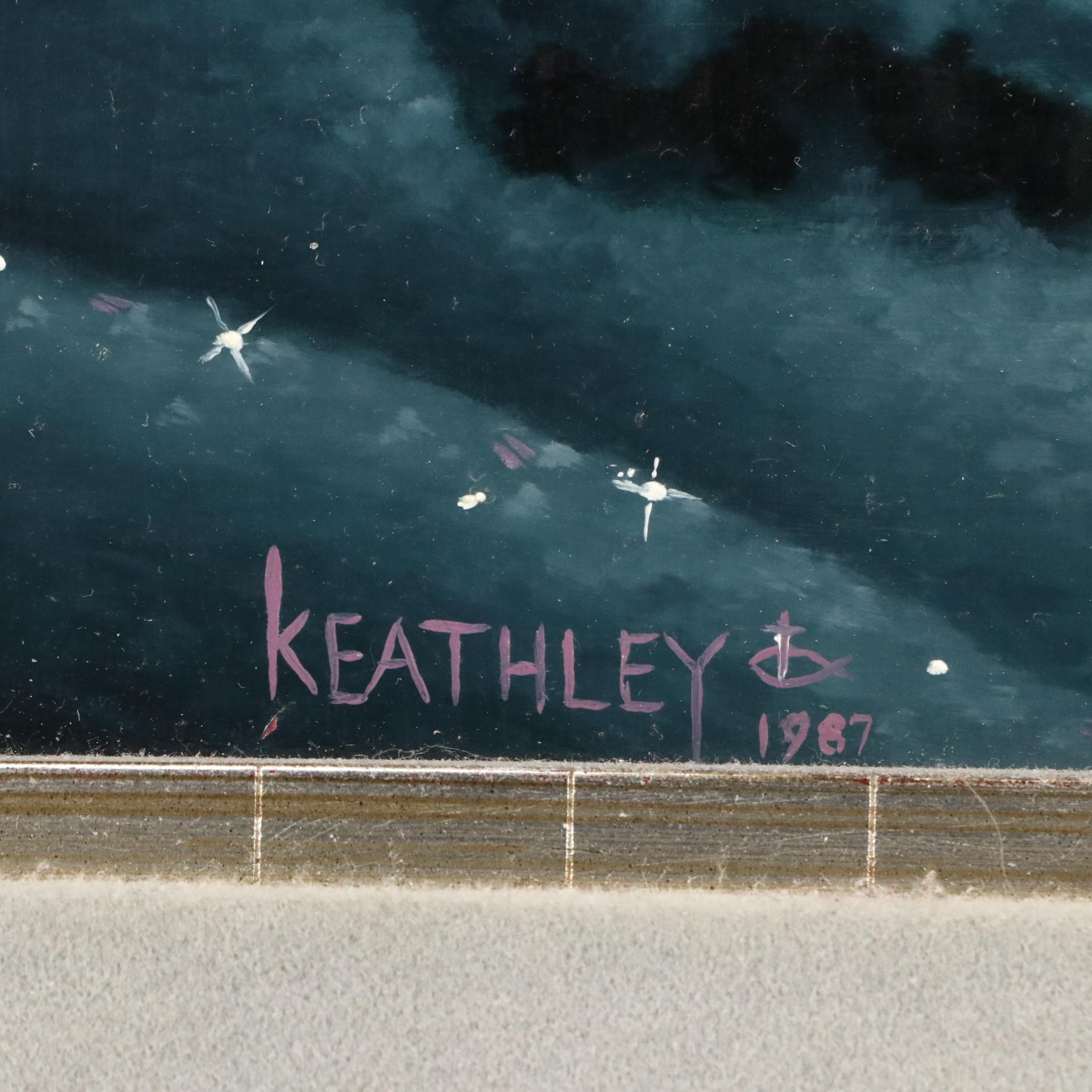 Mark Keathley Winter Landscape Oil Painting, 1987