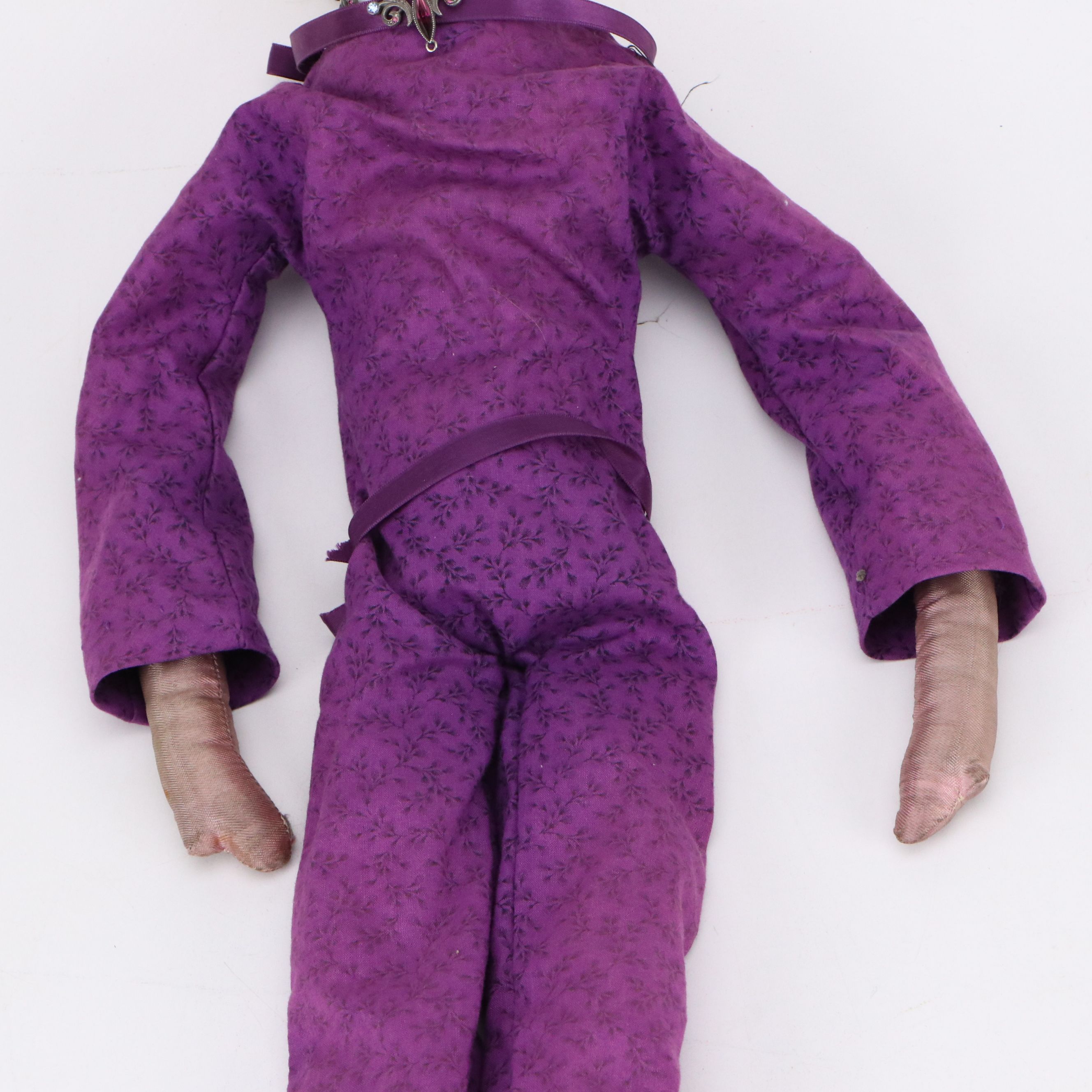 Vintage Boudoir Doll with Fabric Body, Early 20th Century