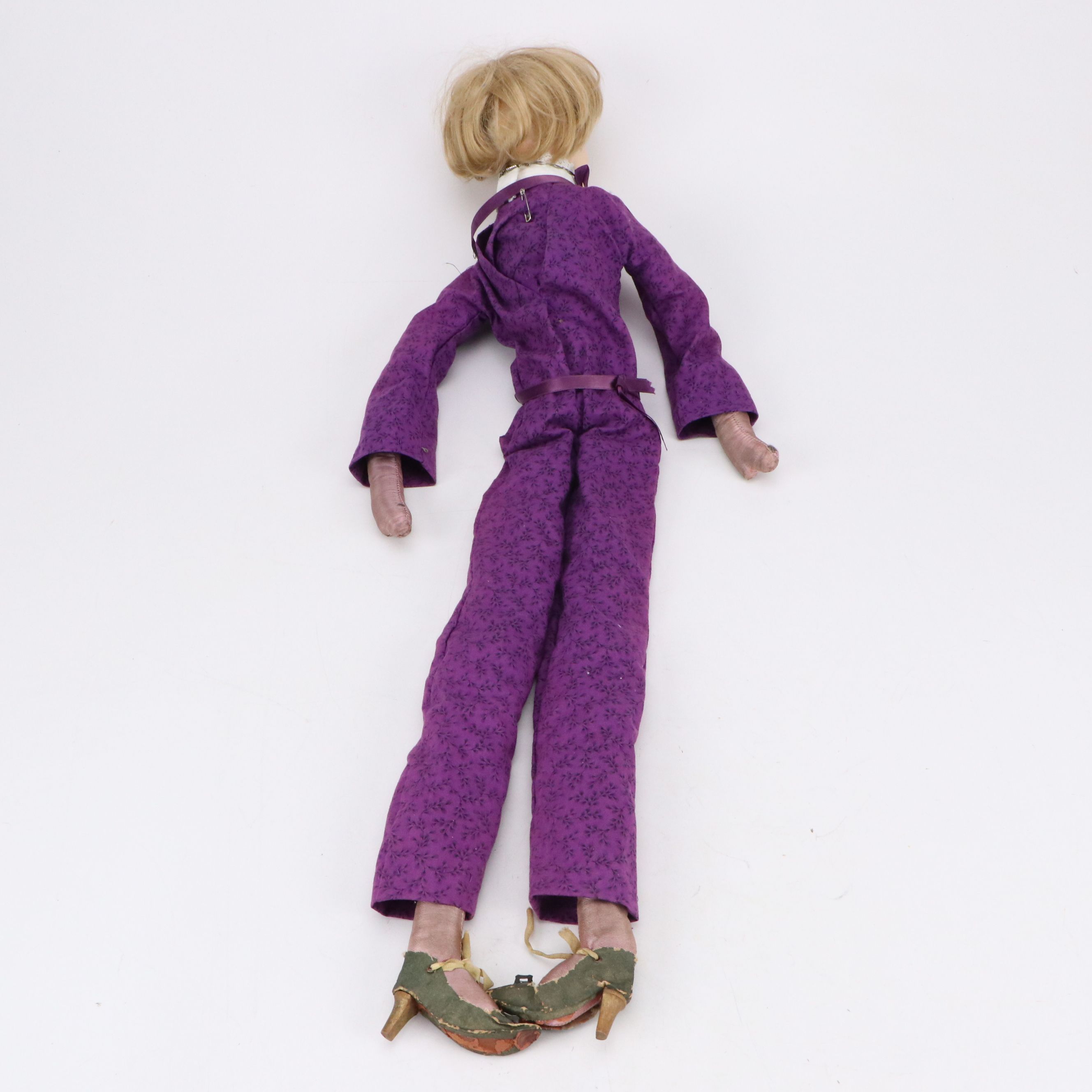 Vintage Boudoir Doll with Fabric Body, Early 20th Century