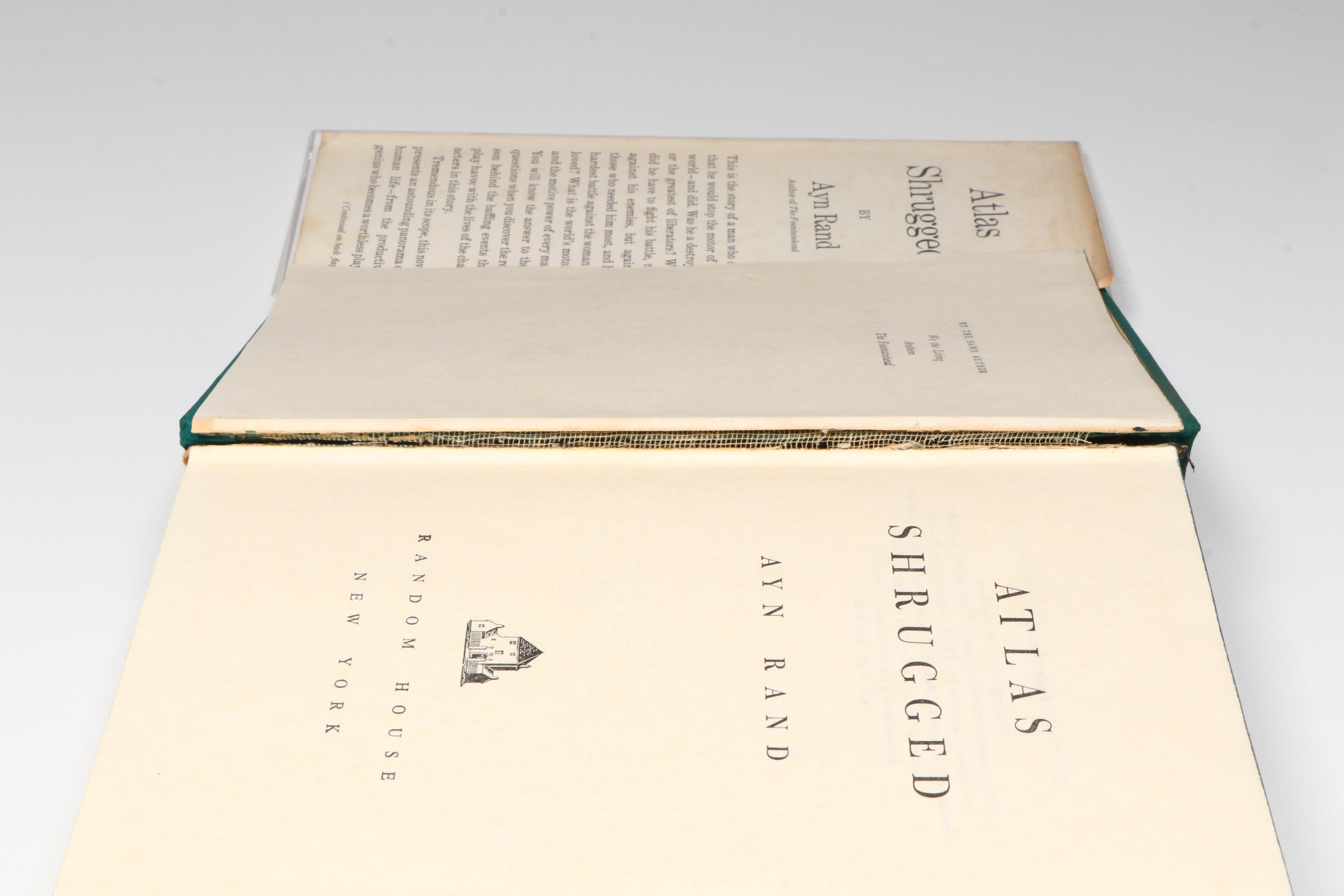 First Printing "Atlas Shrugged" by Ayn Rand, 1957