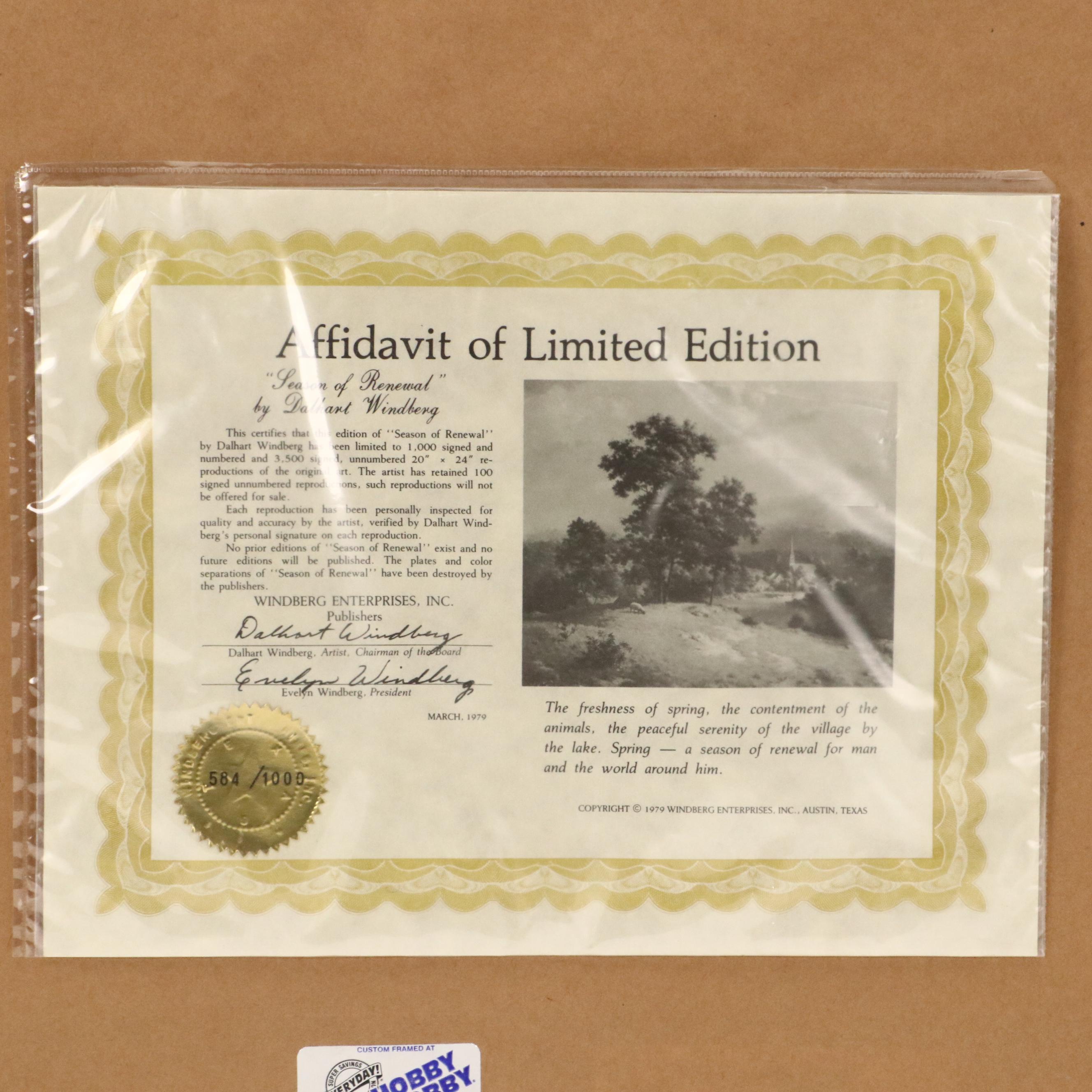 Offset Lithograph After Dalhart Windberg "Season of Renewal"