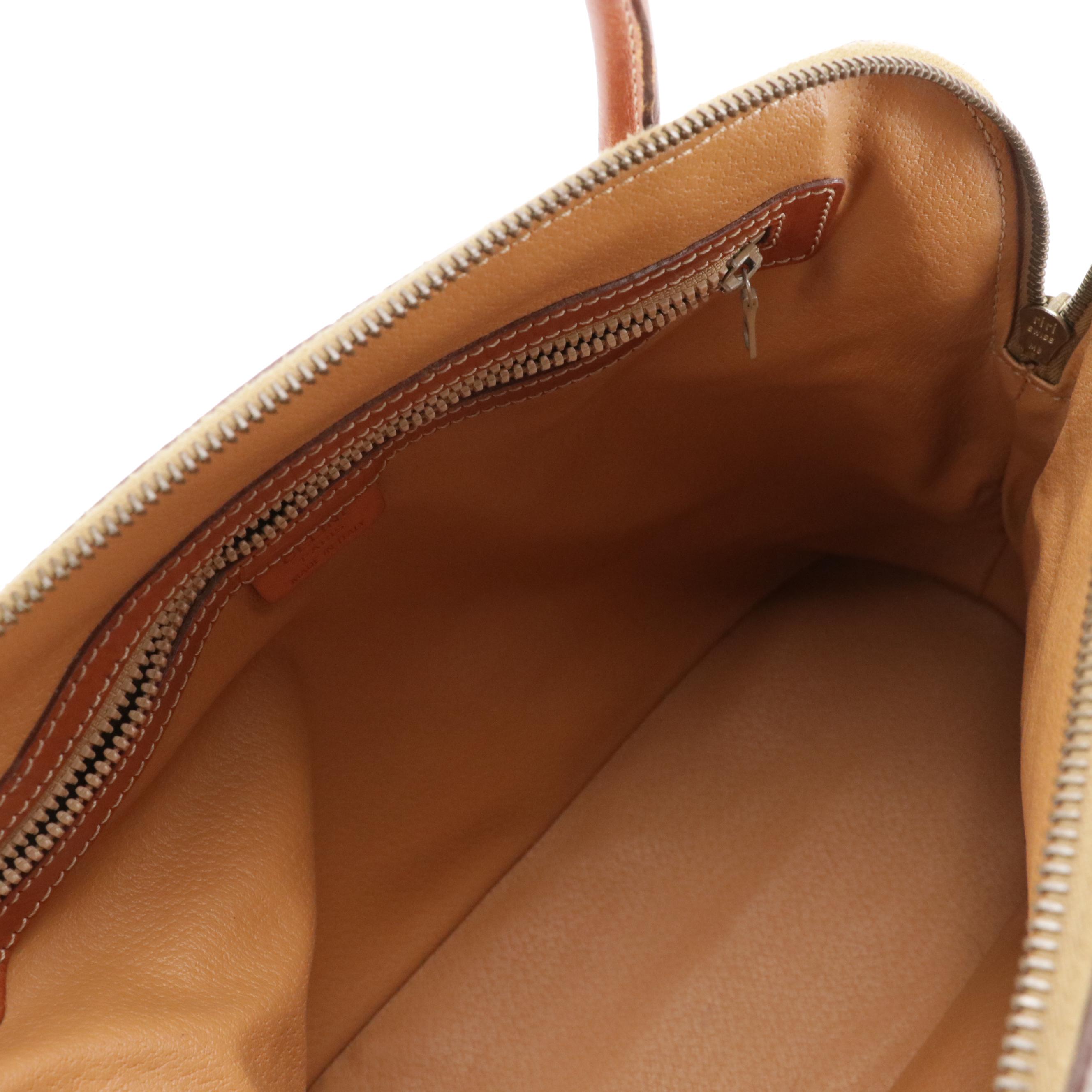 Celine Two-Way Boston Bag in Dark Brown Macadam Canvas and Leather