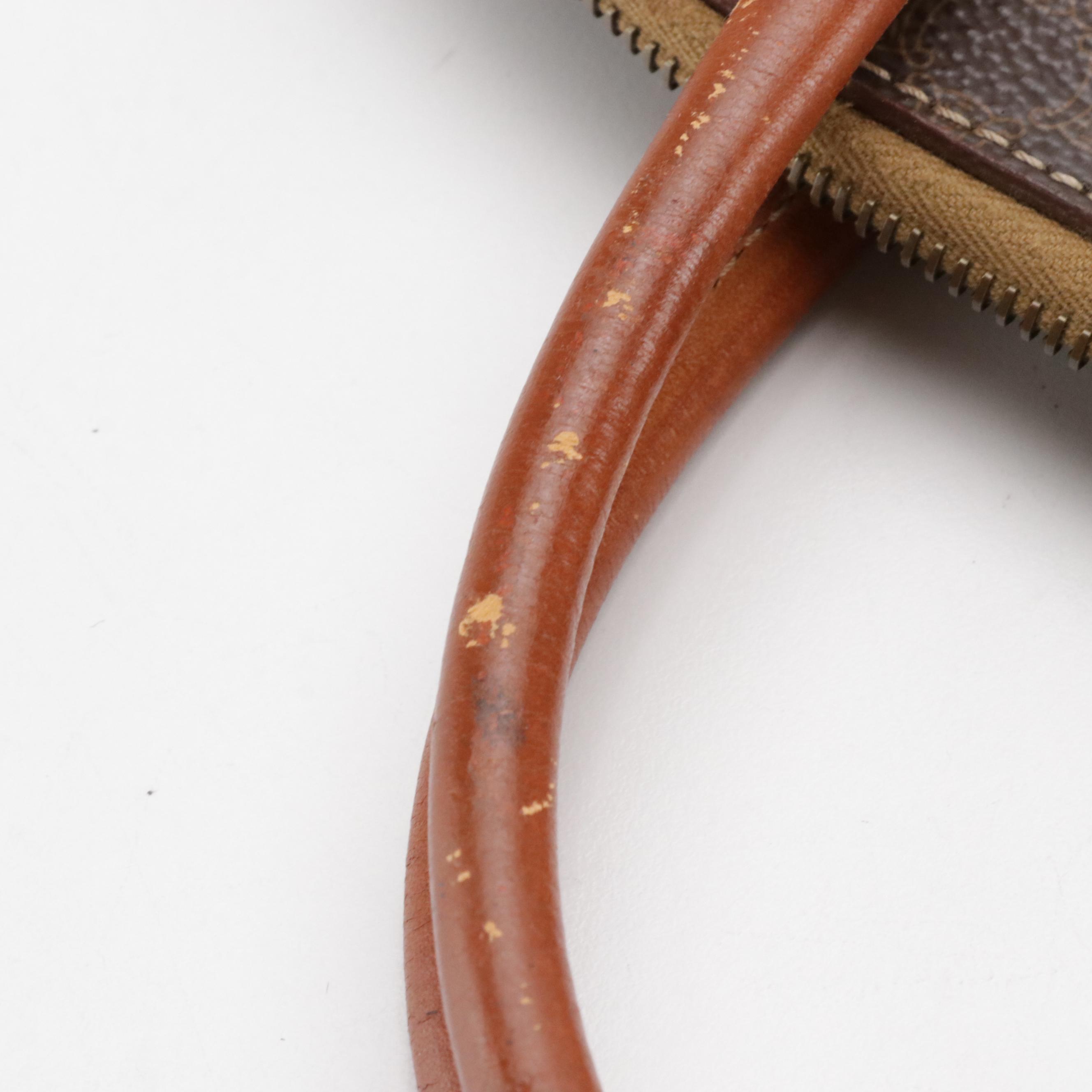 Celine Two-Way Boston Bag in Dark Brown Macadam Canvas and Leather