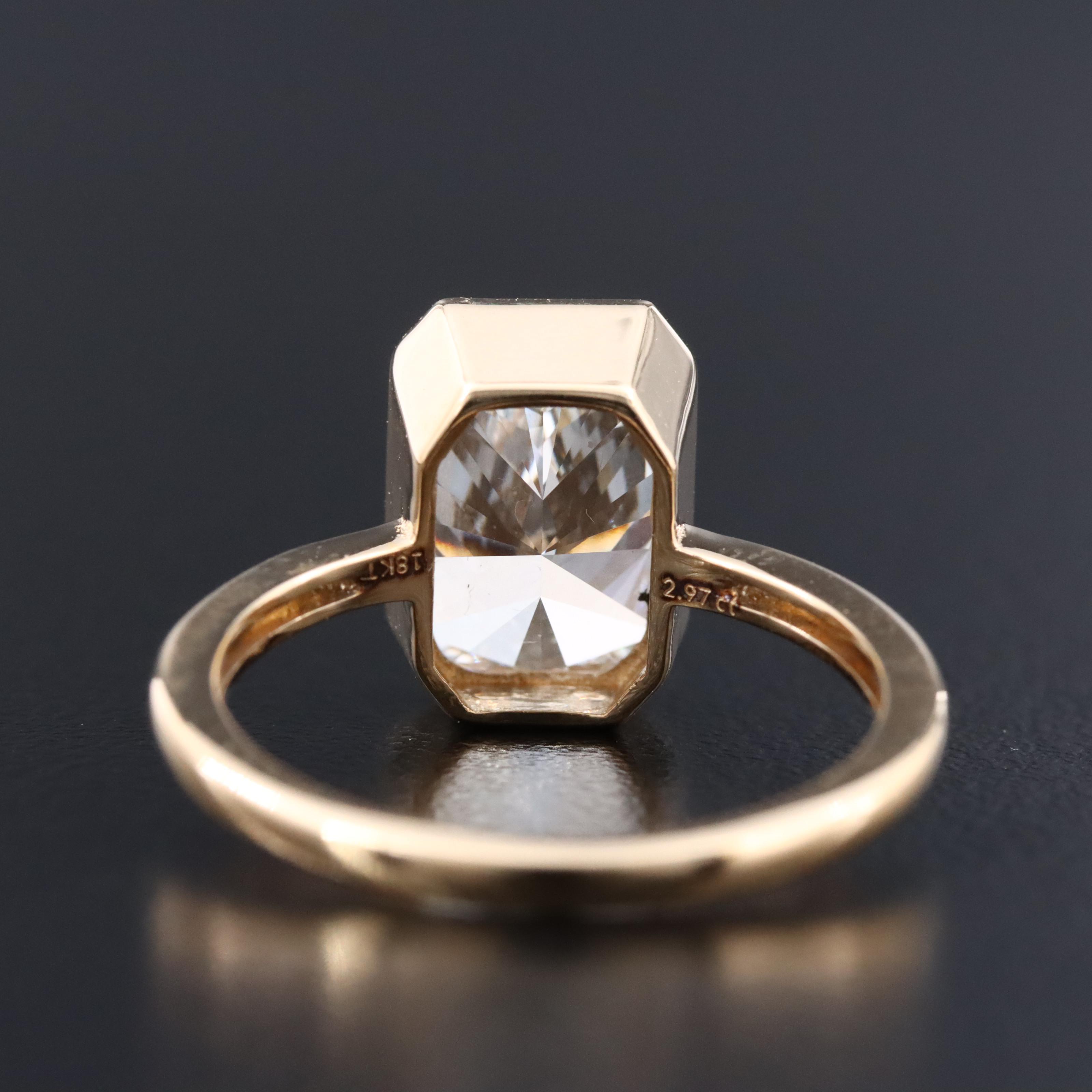 18K 2.97 CT Lab Grown Diamond Solitaire Ring with IGI Report