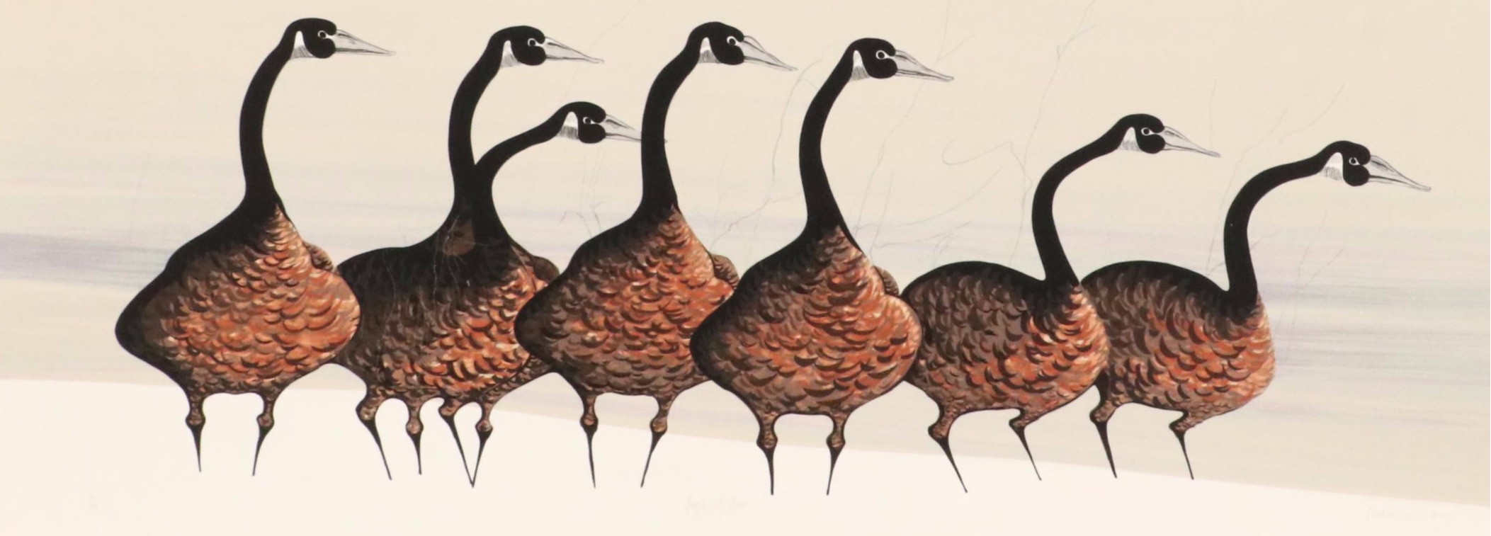 Patricia Buckley Moss Serigraph "Gaggle of Geese," 1982
