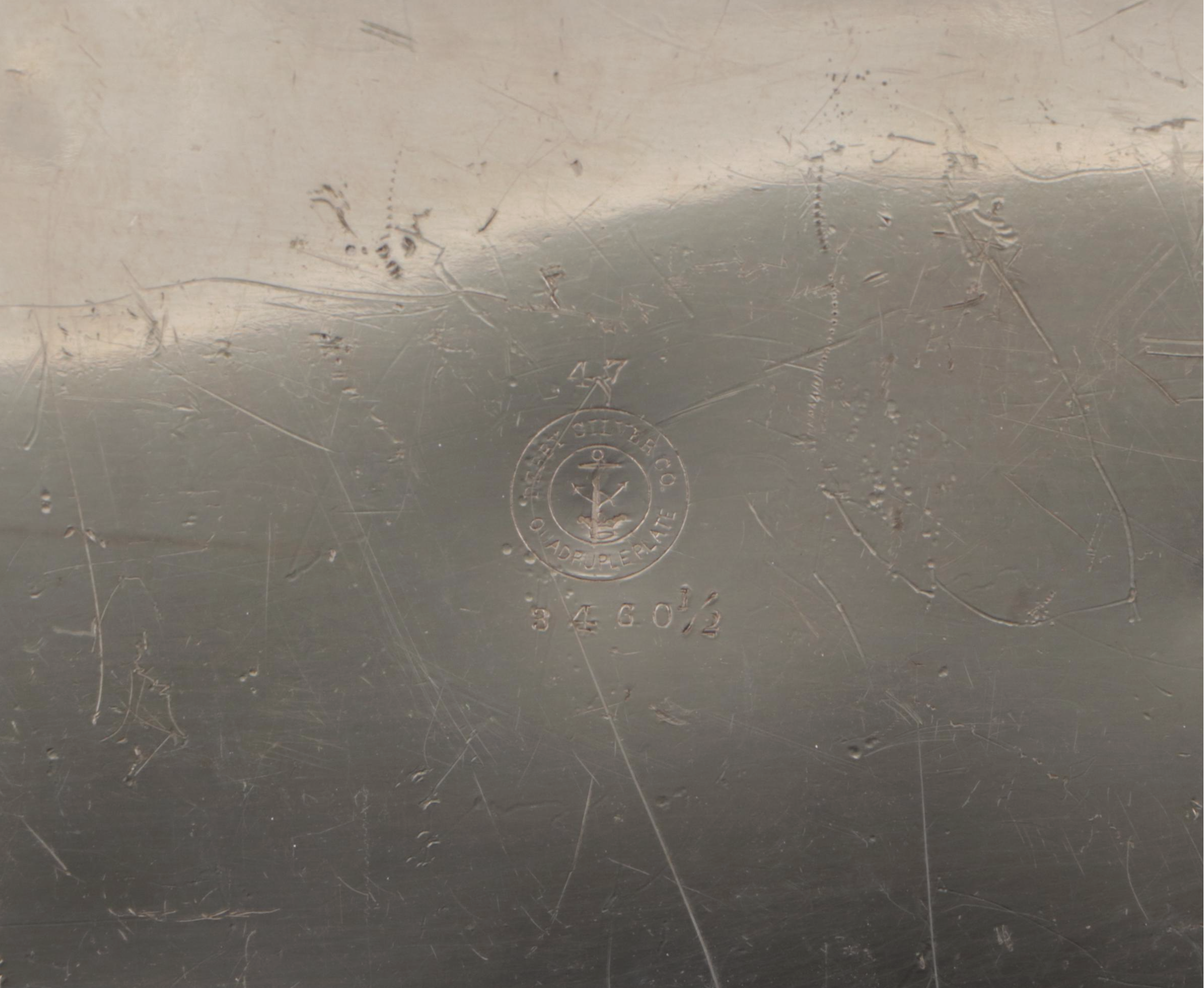 Gorham Sterling Easel Alarm Clock with Monogrammed Box and Silver Plate Box