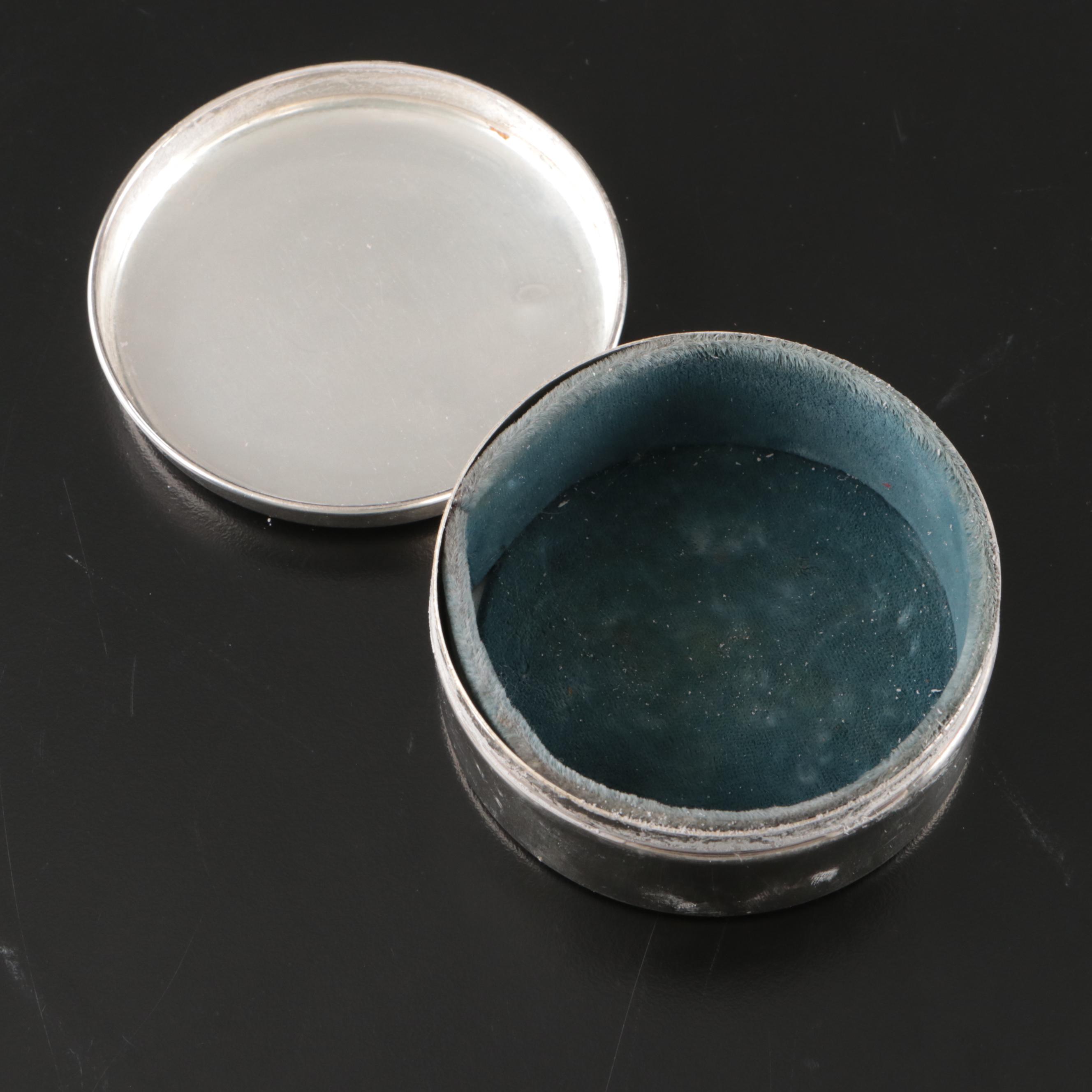 Gorham Sterling Easel Alarm Clock with Monogrammed Box and Silver Plate Box