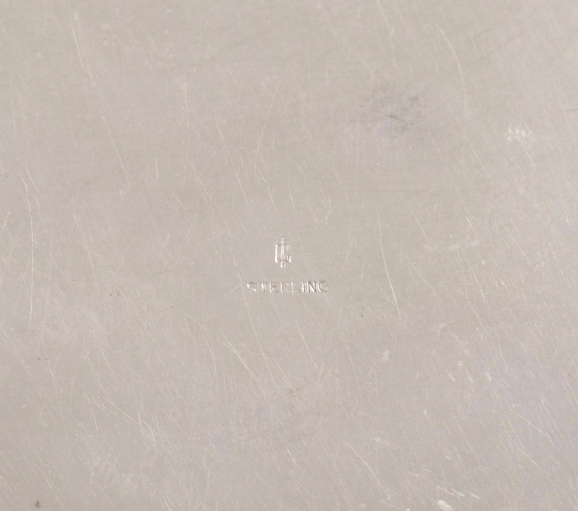 Gorham Sterling Easel Alarm Clock with Monogrammed Box and Silver Plate Box