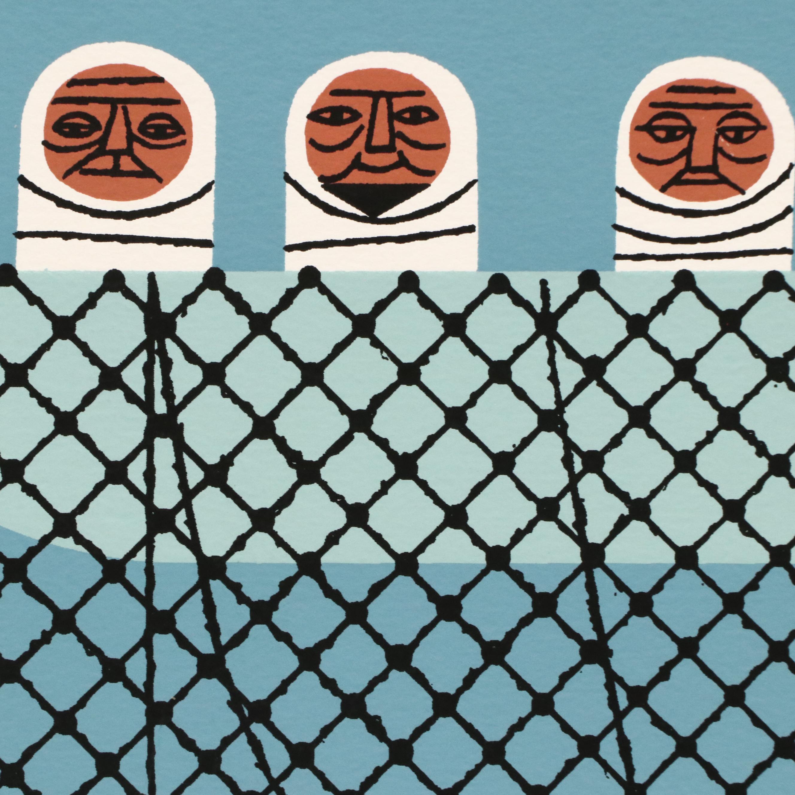 Edie Harper Serigraph "Net Prophet"