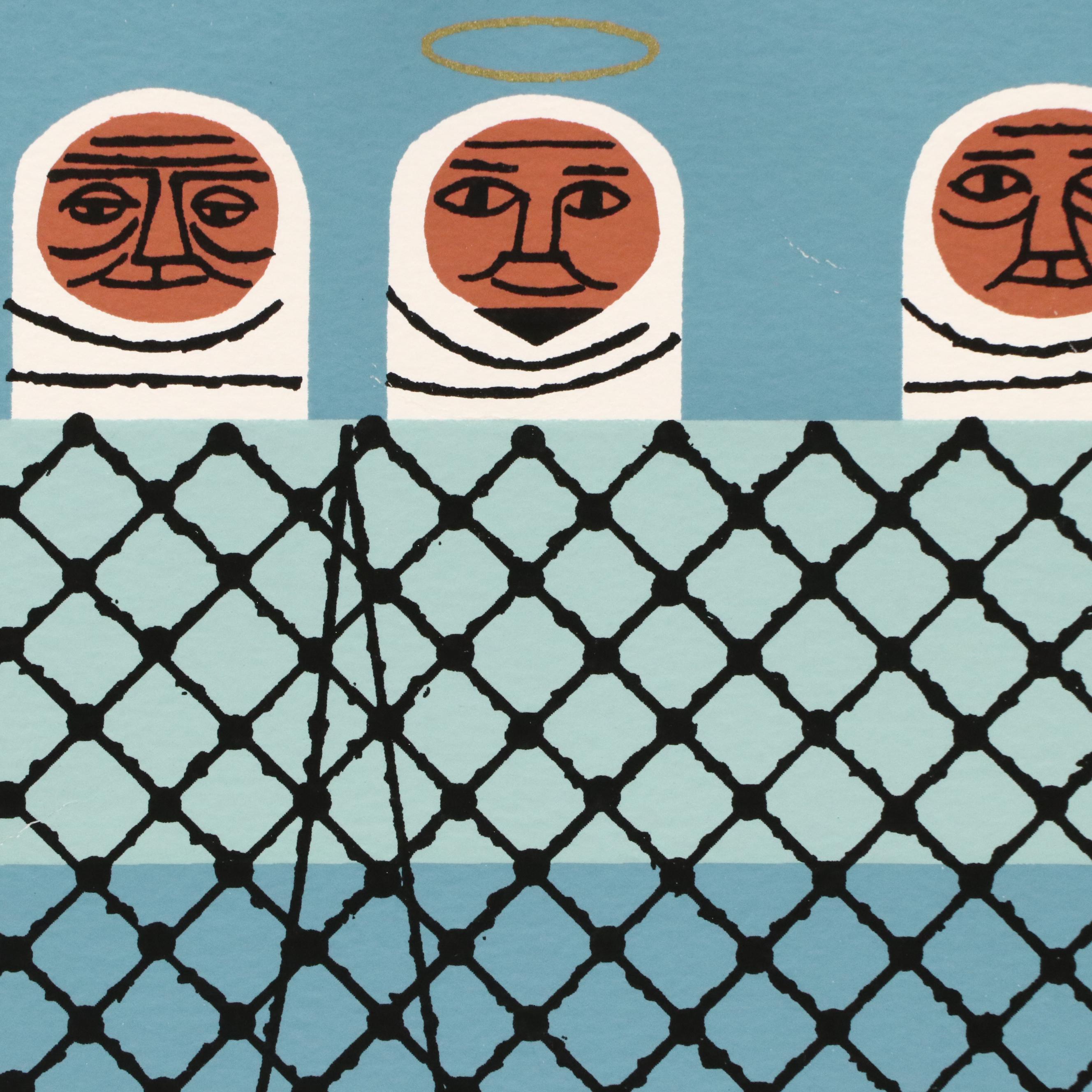 Edie Harper Serigraph "Net Prophet"