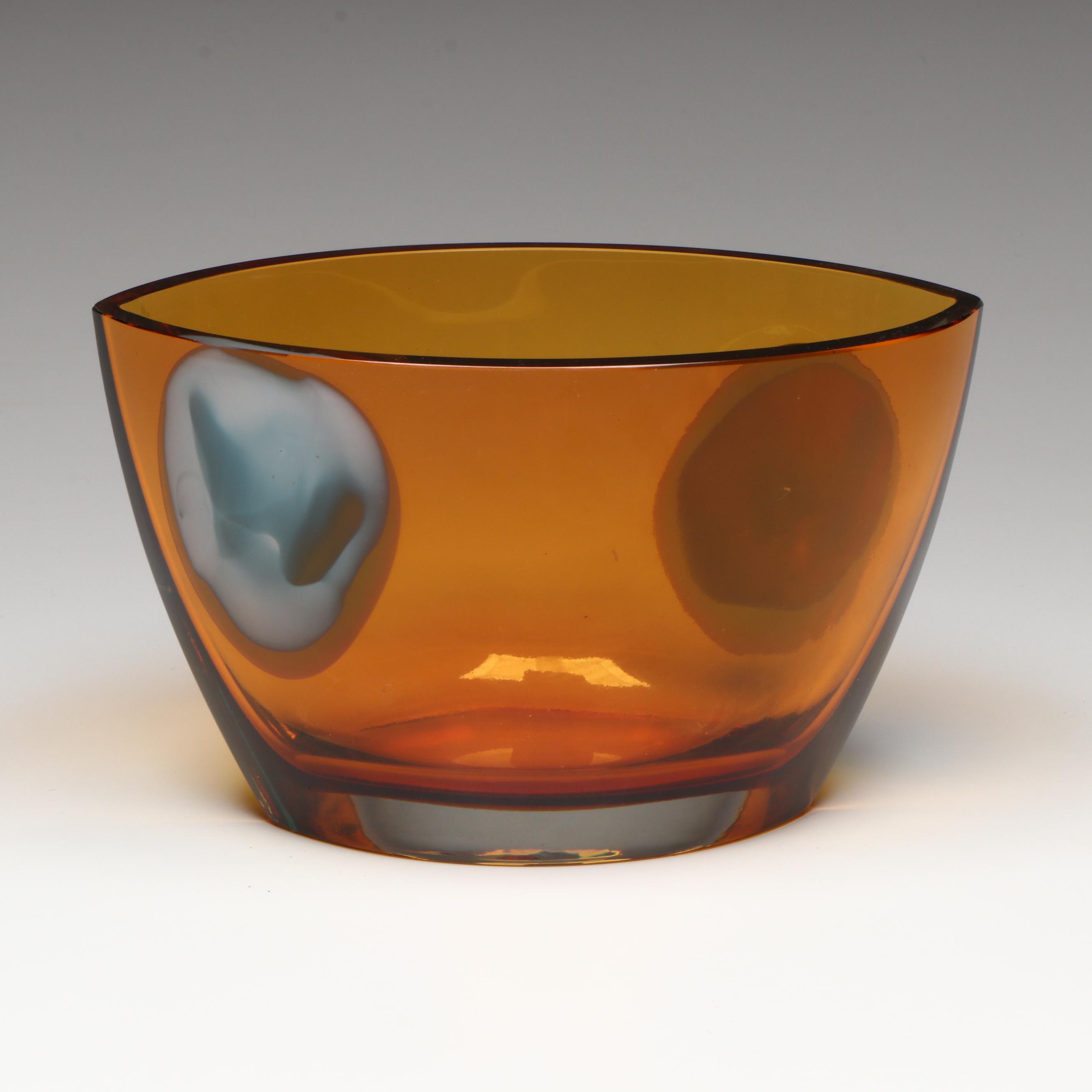 Evolution by Waterford "Turquoise and Amber" Oval Bowl, 2006–2009