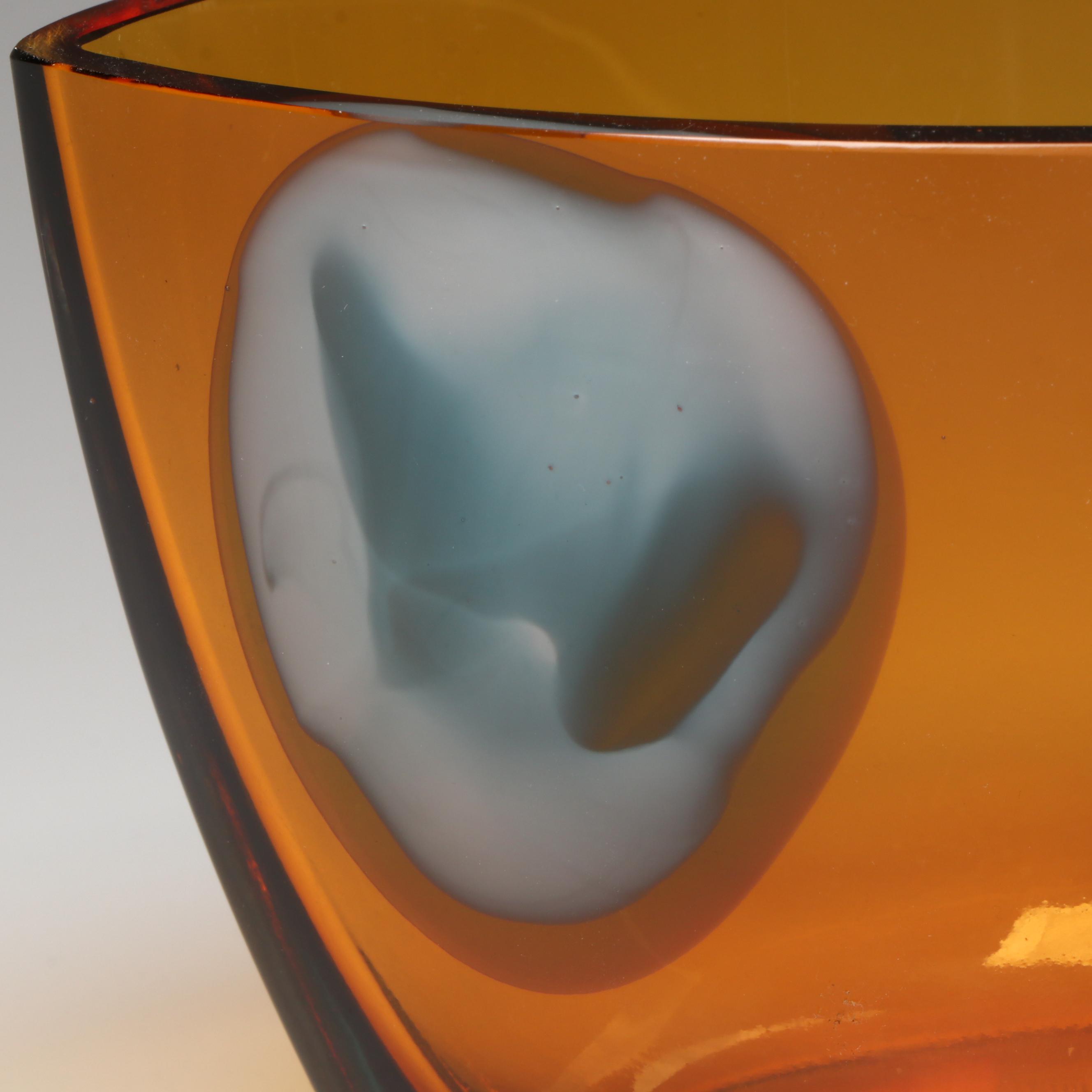 Evolution by Waterford "Turquoise and Amber" Oval Bowl, 2006–2009