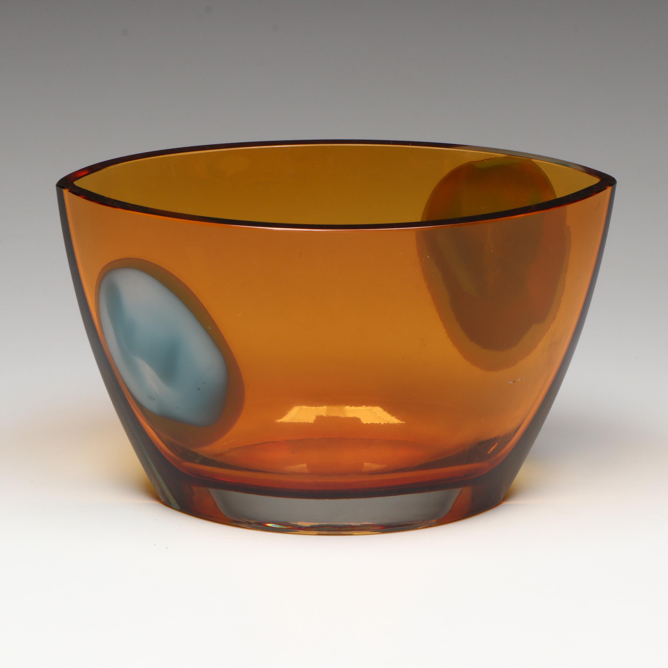 Evolution by Waterford "Turquoise and Amber" Oval Bowl, 2006–2009
