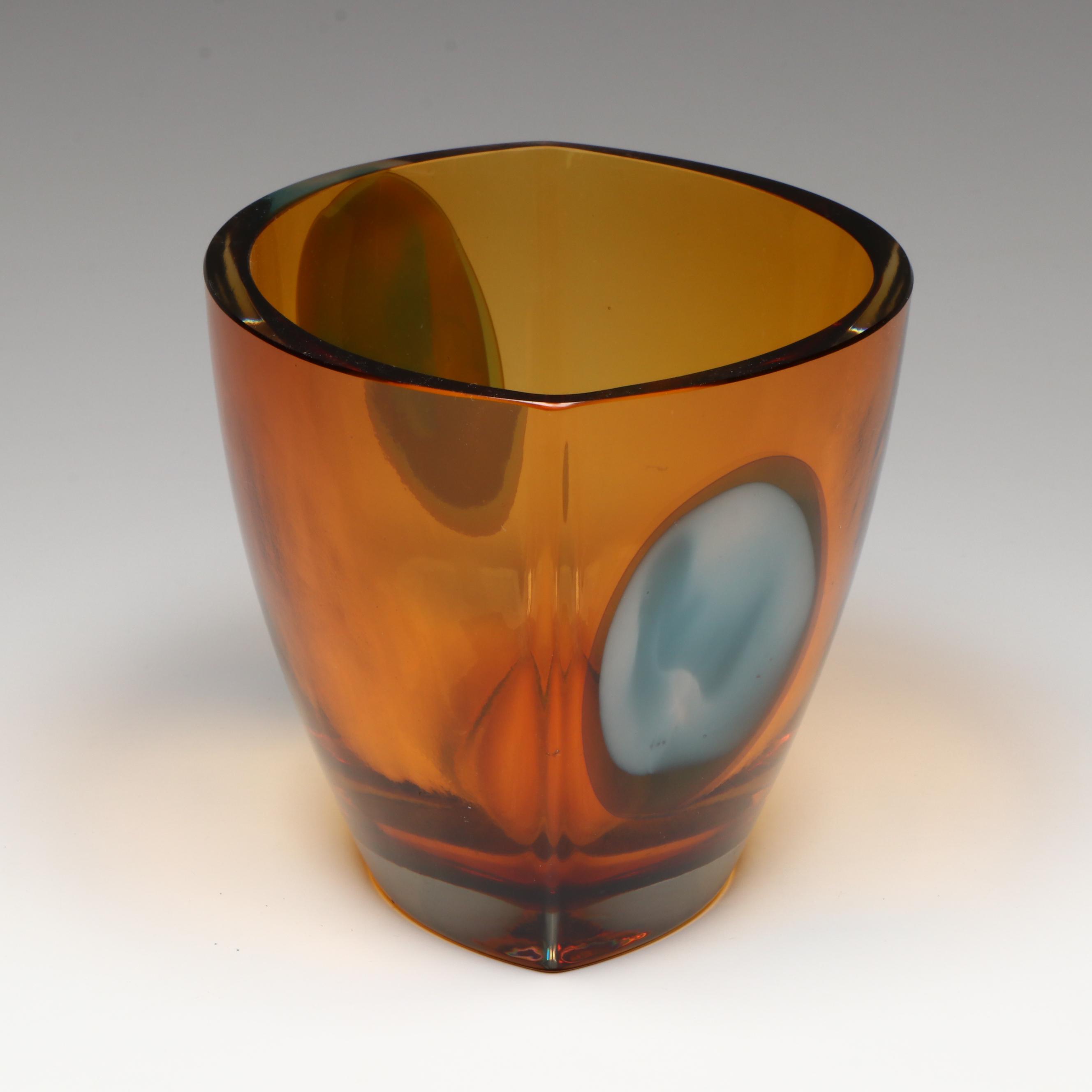 Evolution by Waterford "Turquoise and Amber" Oval Bowl, 2006–2009