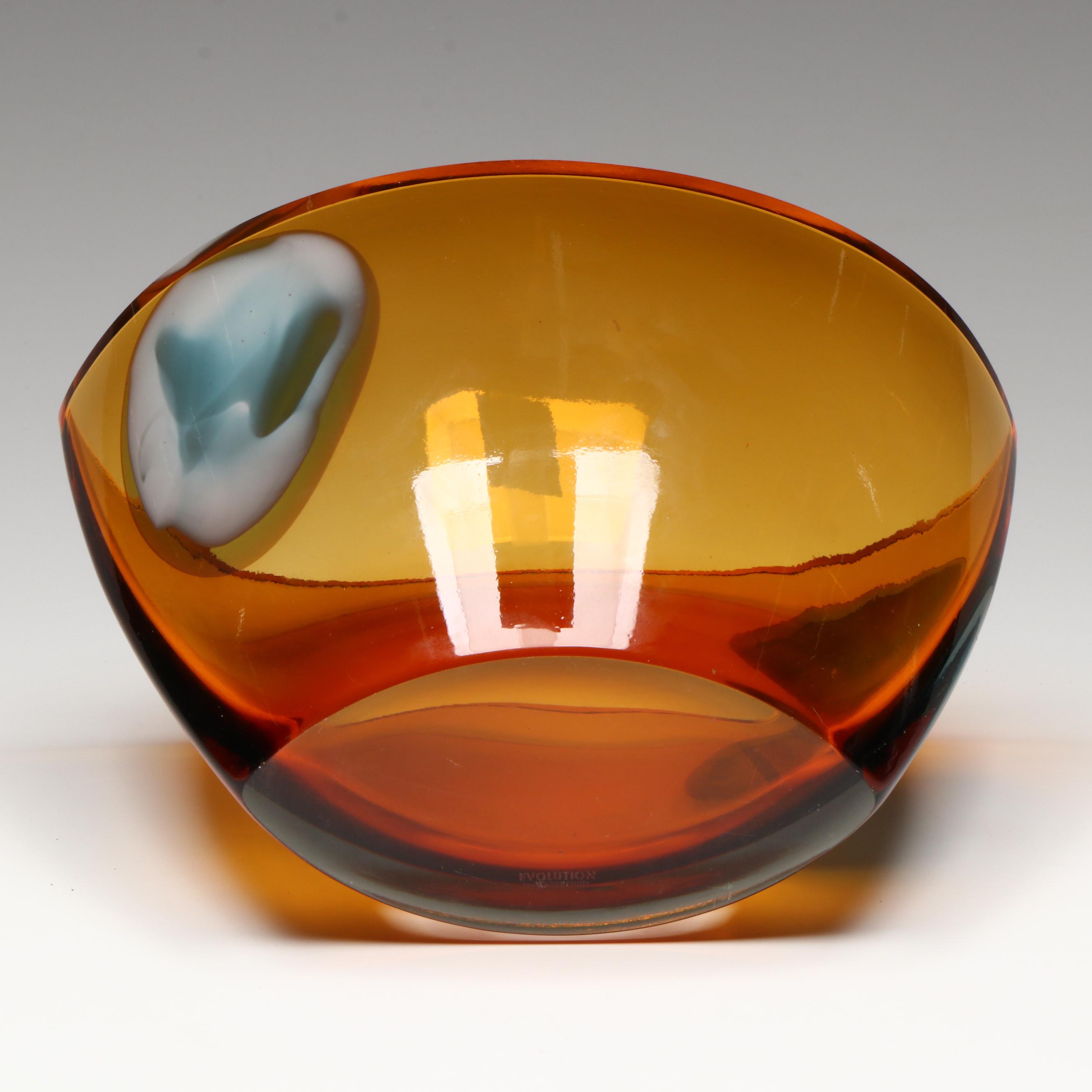 Evolution by Waterford "Turquoise and Amber" Oval Bowl, 2006–2009