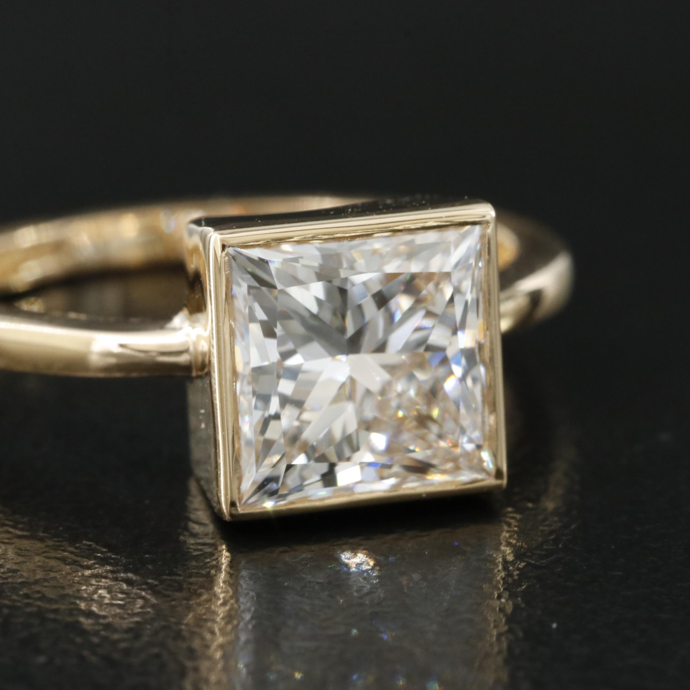 18K 2.54 CT Lab Grown Diamond Solitaire Ring with IGI Report