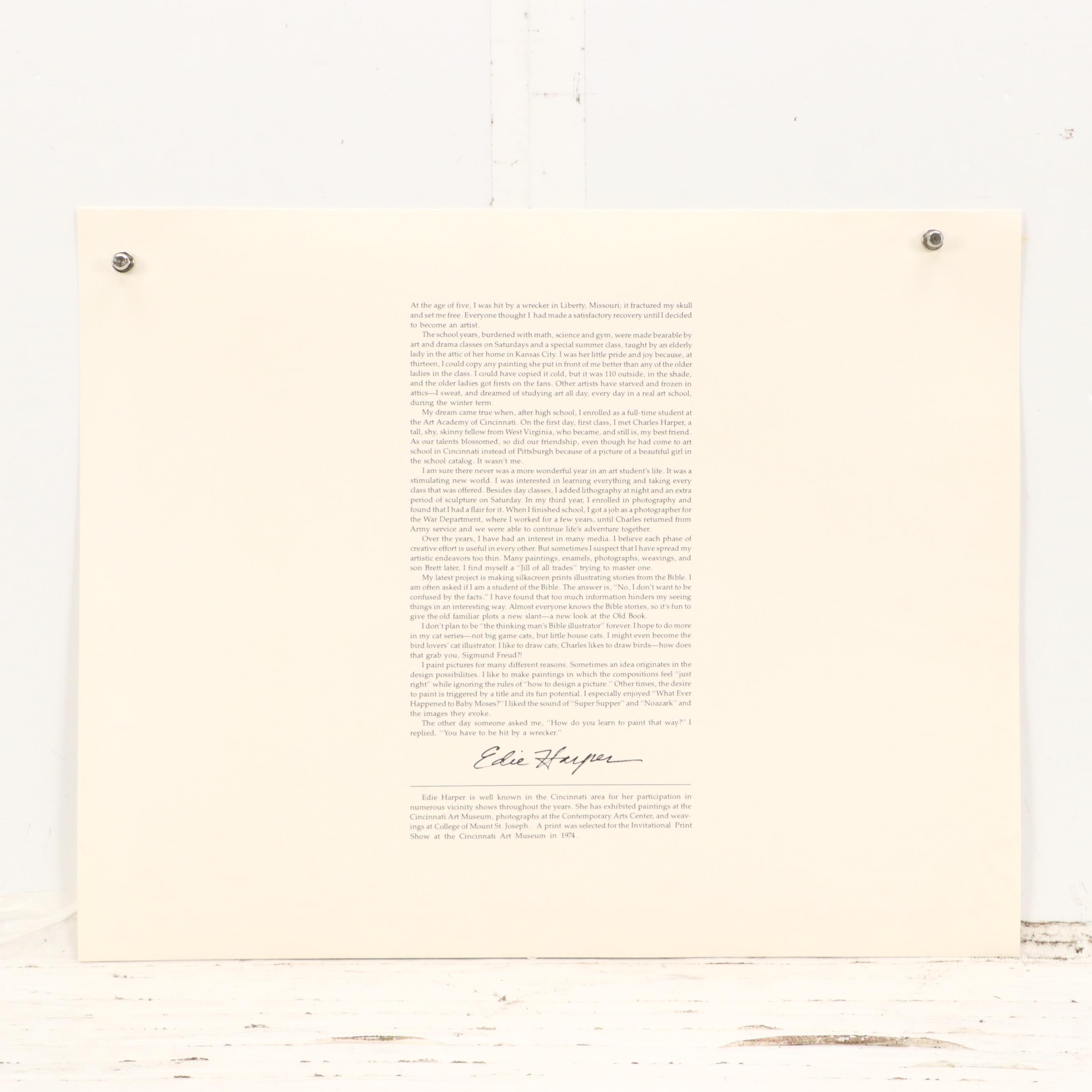 Edie Harper Serigraph "Sunrise"