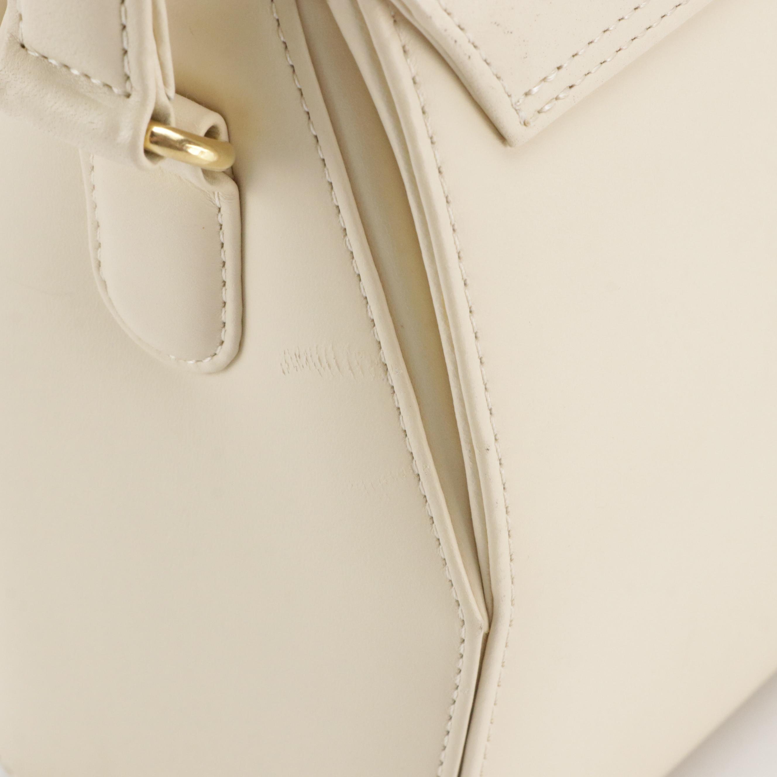 Givenchy Maroquinerie Vintage Front Flap Handbag in Ivory Calfskin Leather