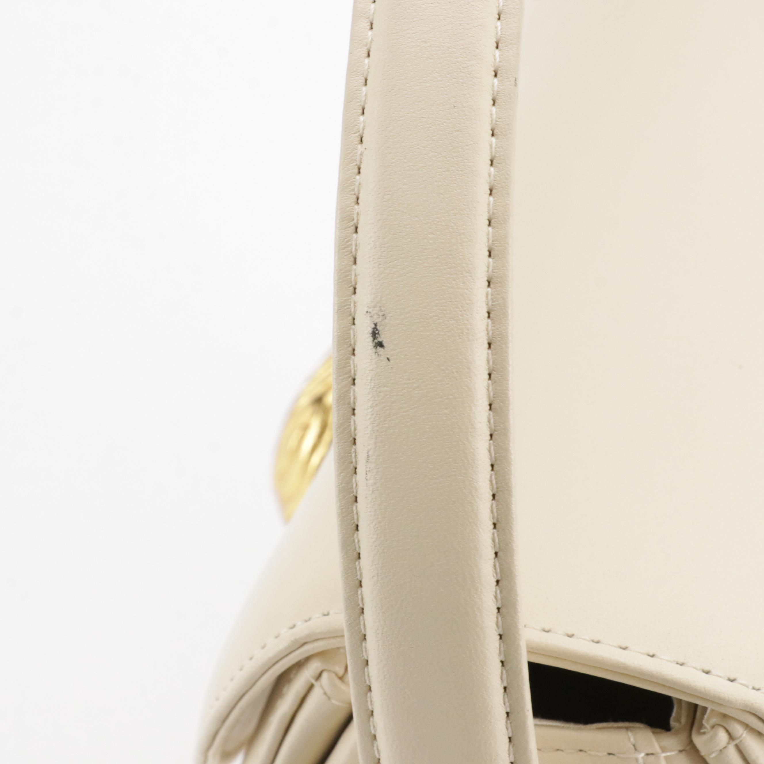 Givenchy Maroquinerie Vintage Front Flap Handbag in Ivory Calfskin Leather