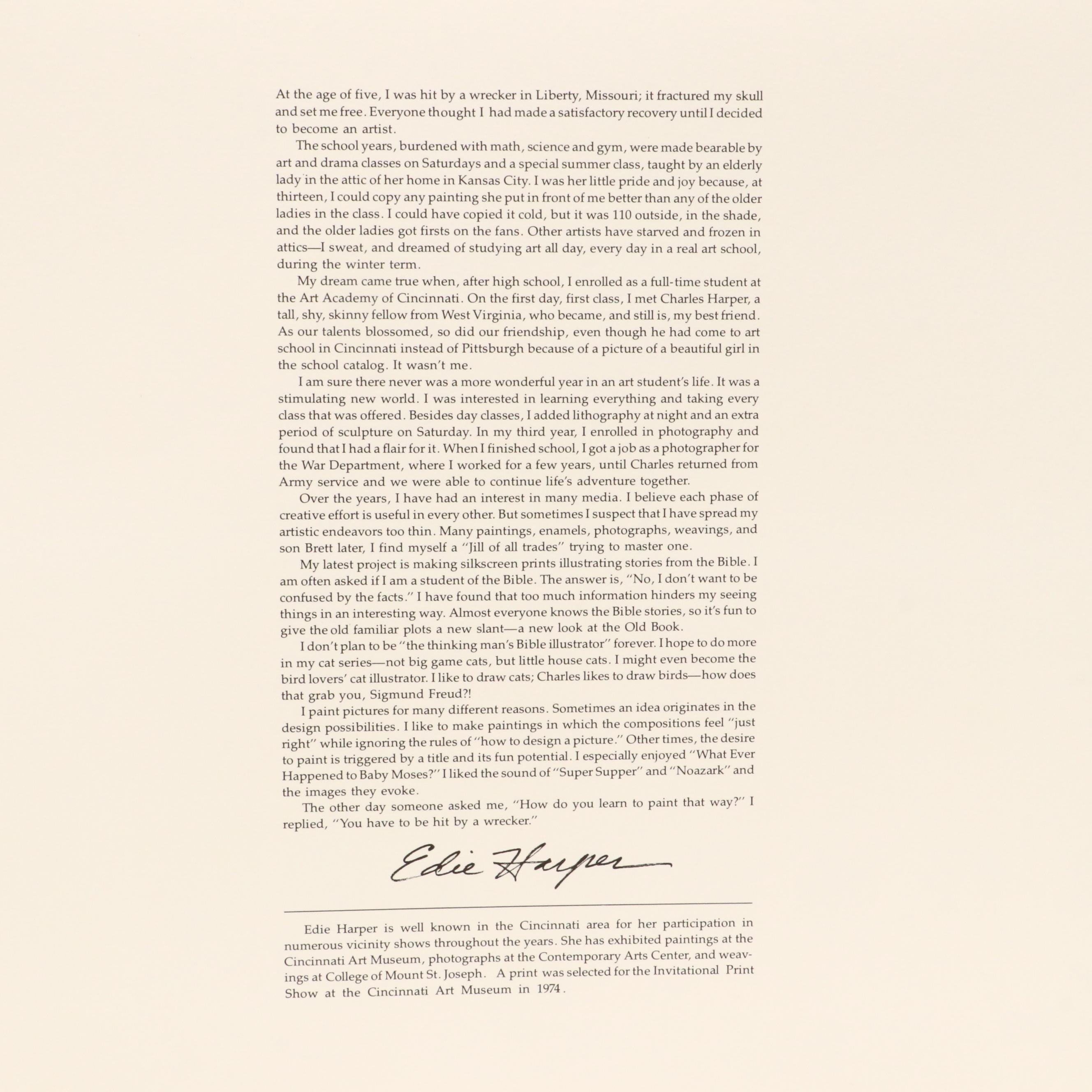 Edie Harper Serigraph "In The Garden"