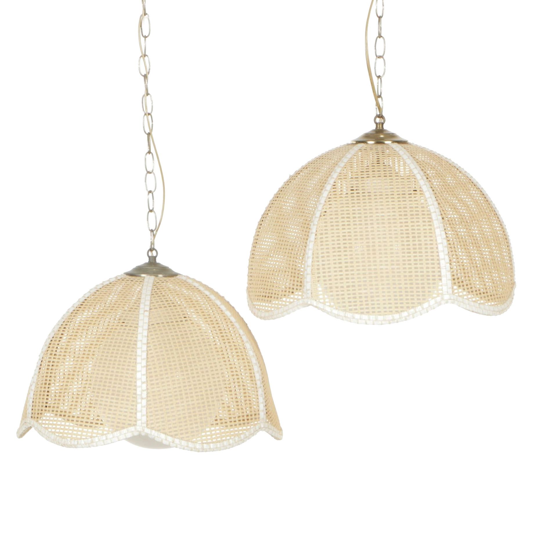 Woven Rush Tulip Pendant Swag Lamps