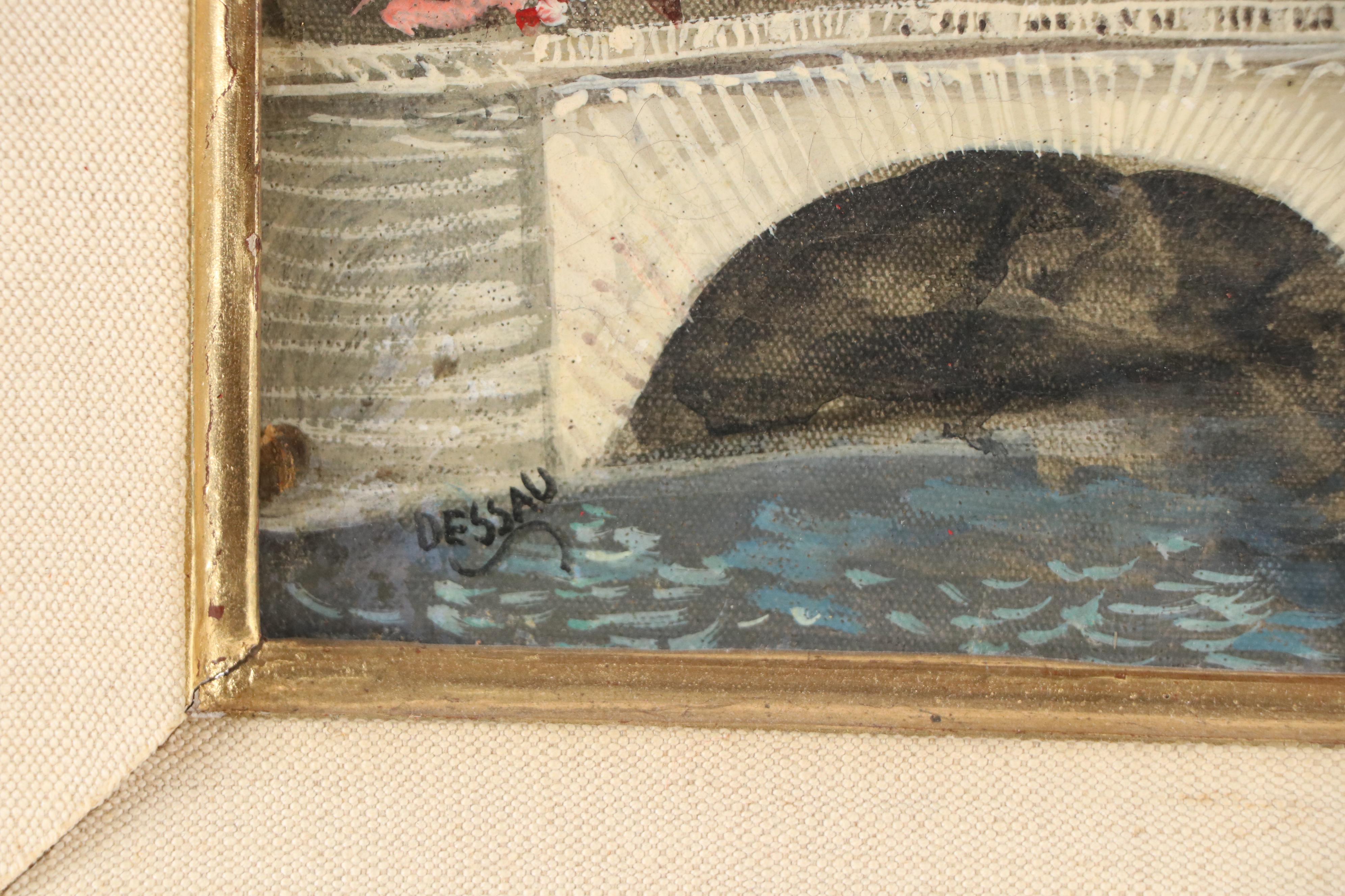 Paul Dessau Parisian Cityscape Oil Painting "Quai de l'Horloge," 20th Century