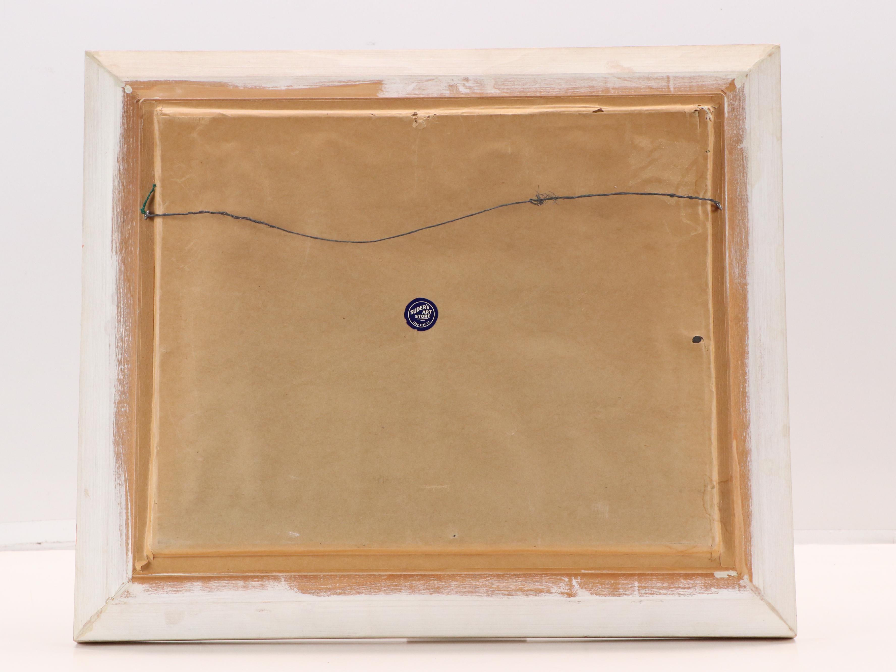 E. Chioulouze Oil Painting of European Street Scene, Mid to Late 20th Century