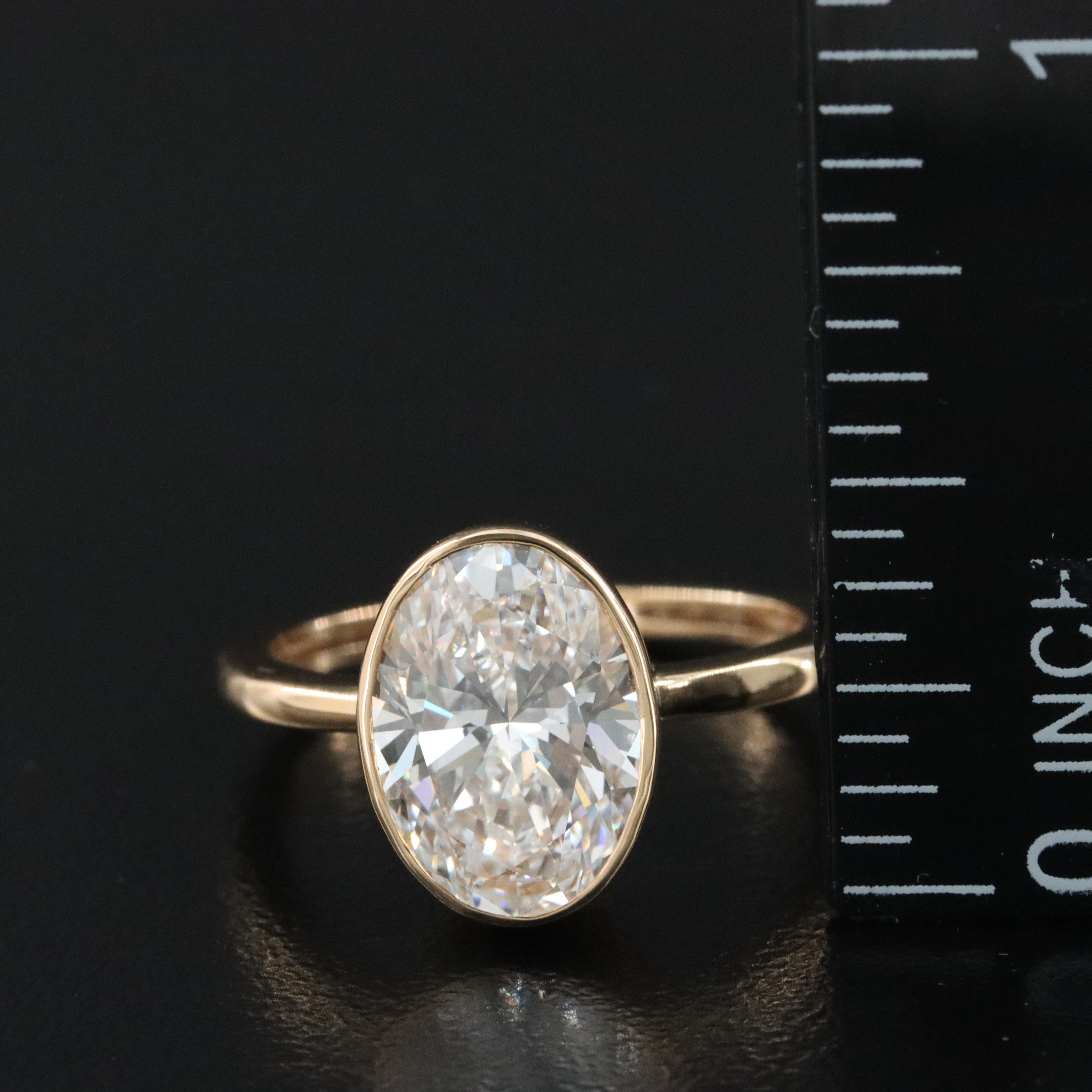 18K 2.96 CT Lab Grown Diamond Solitaire Ring with IGI Report