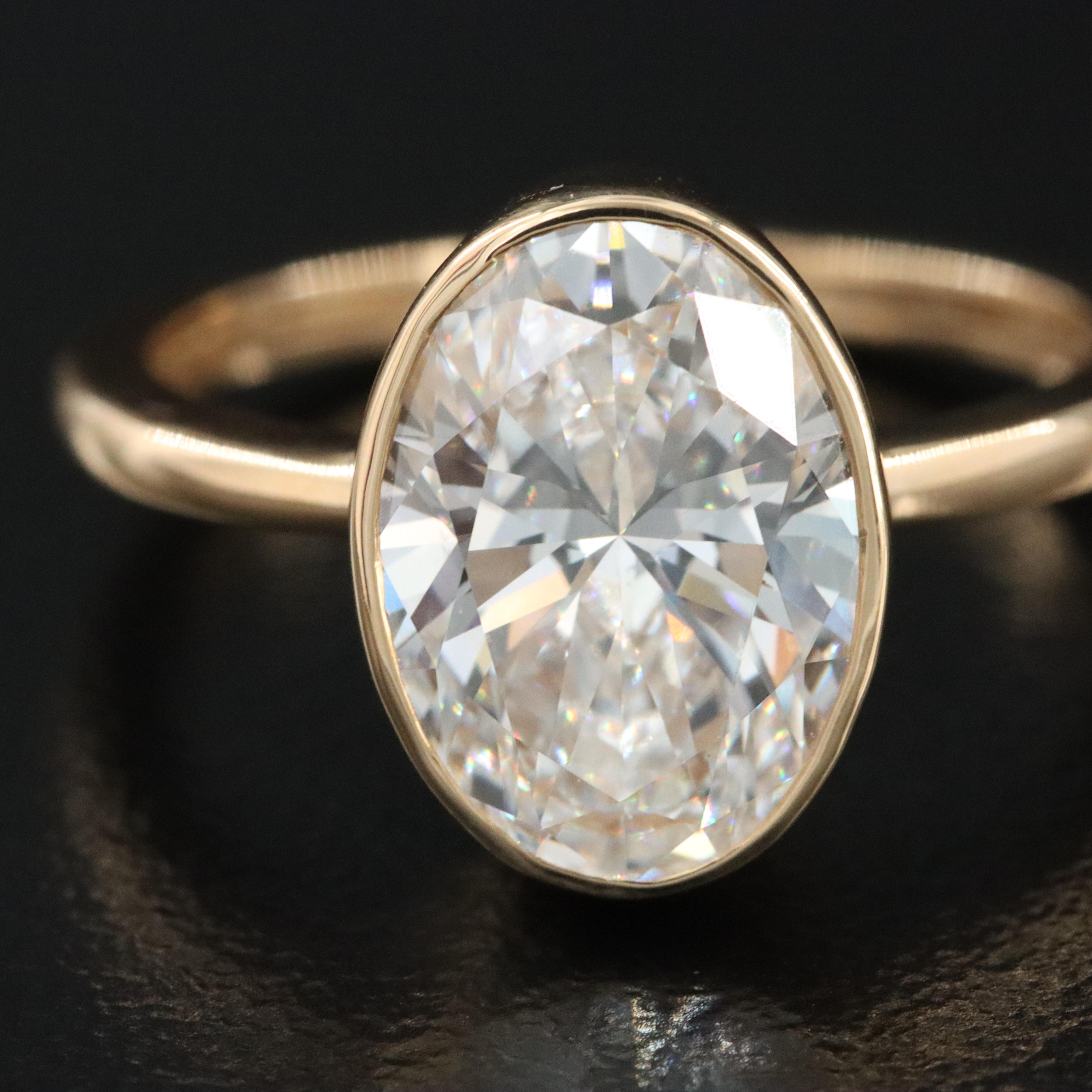 18K 2.96 CT Lab Grown Diamond Solitaire Ring with IGI Report