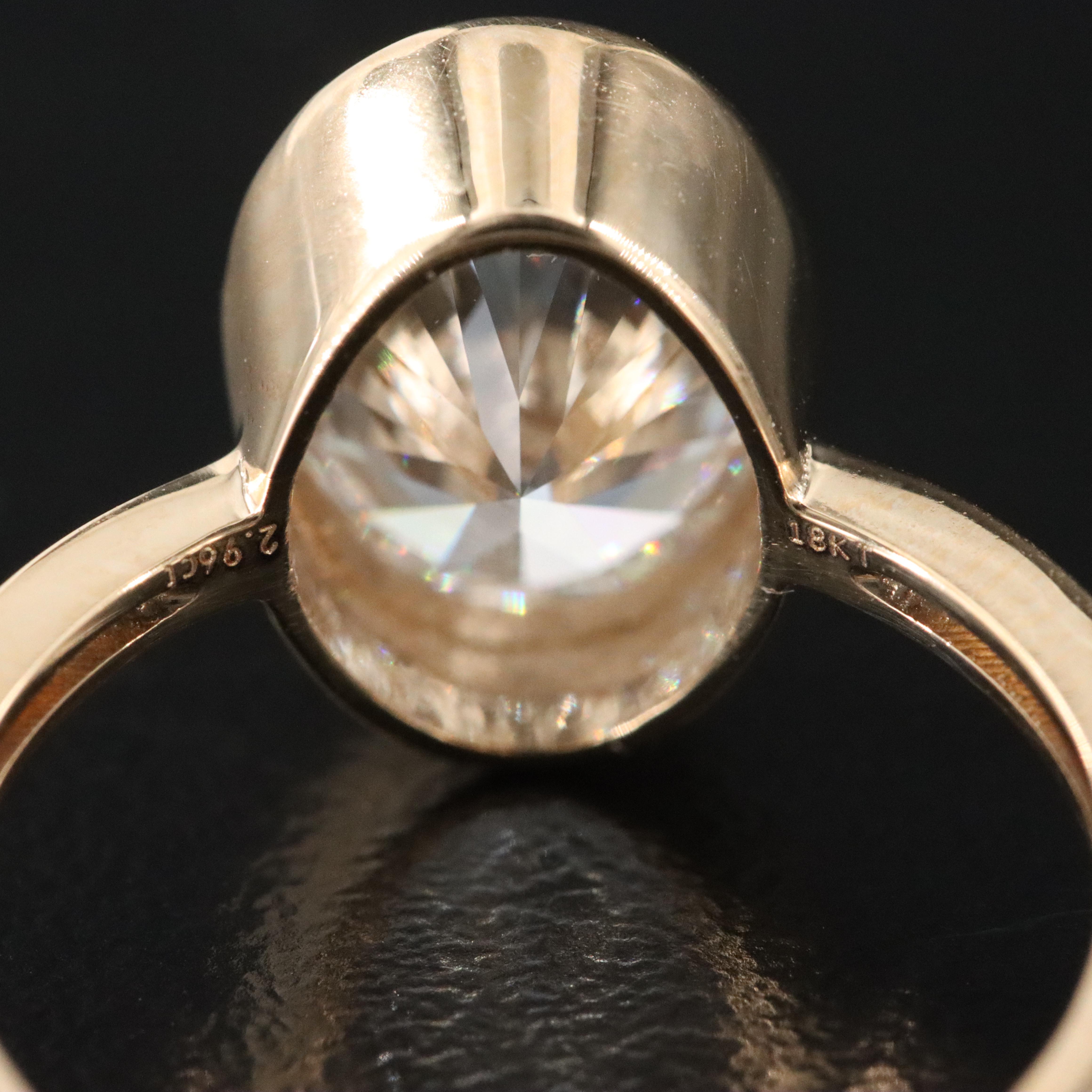 18K 2.96 CT Lab Grown Diamond Solitaire Ring with IGI Report