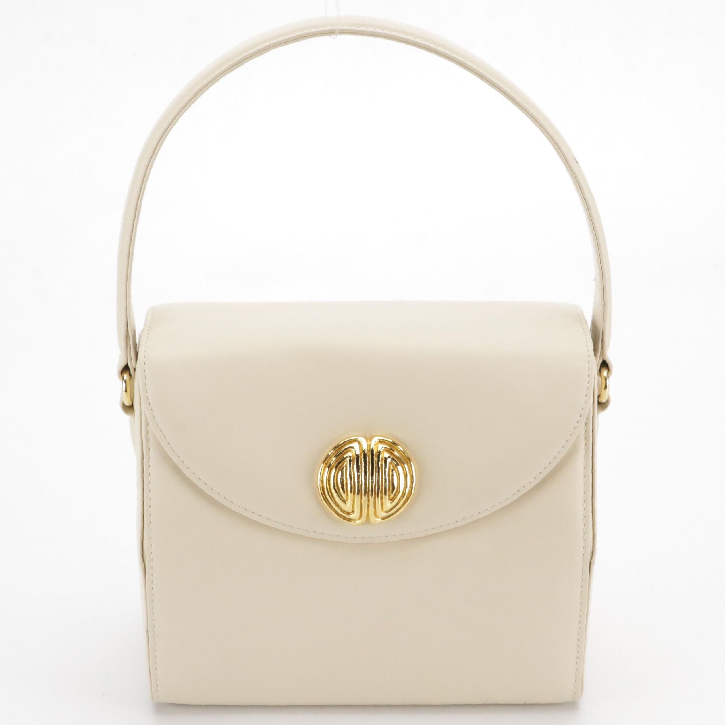 Givenchy Maroquinerie Vintage Front Flap Handbag in Ivory Calfskin Leather