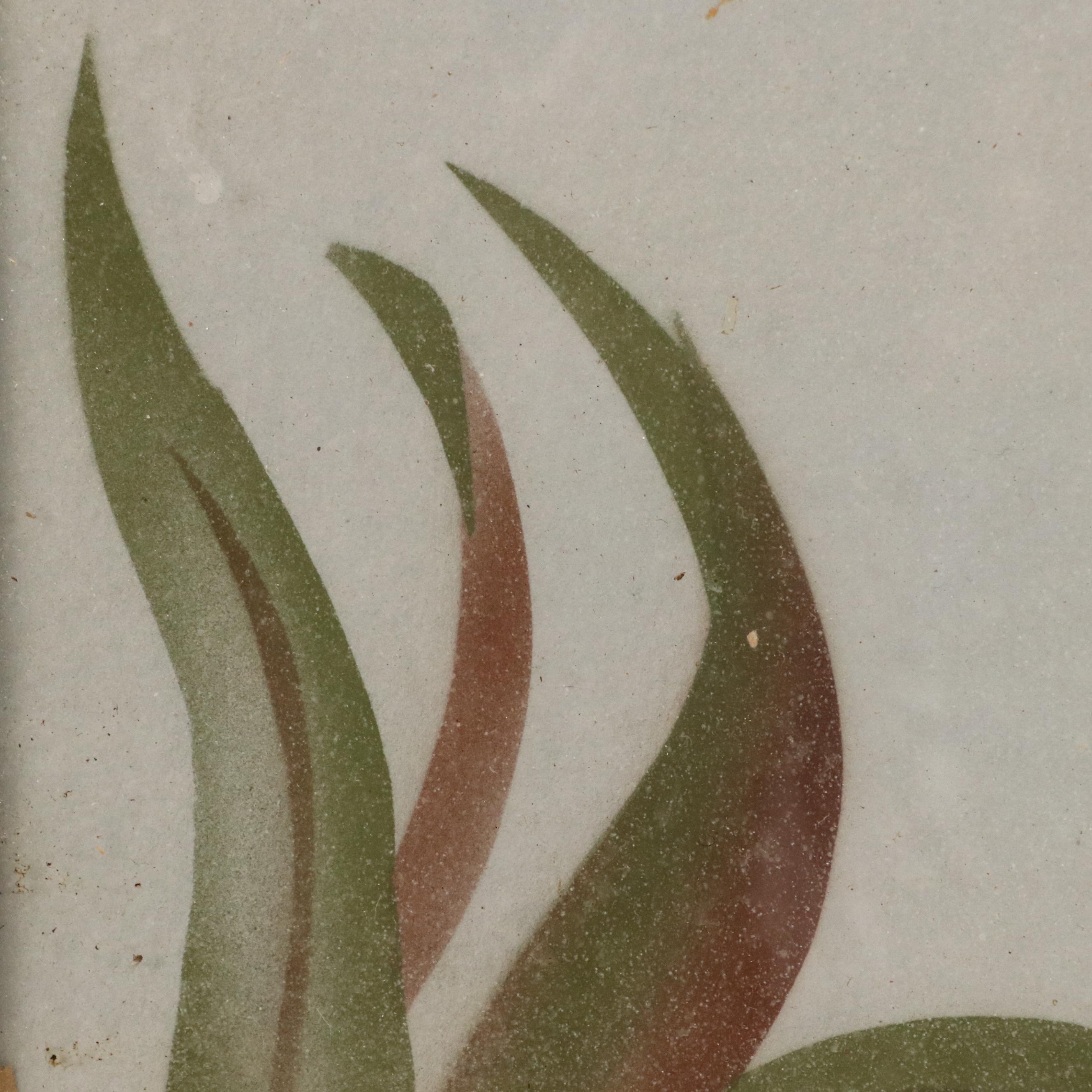 W. E. Hentschel Airbrush Painting of Egrets Along the Water, Circa 1960