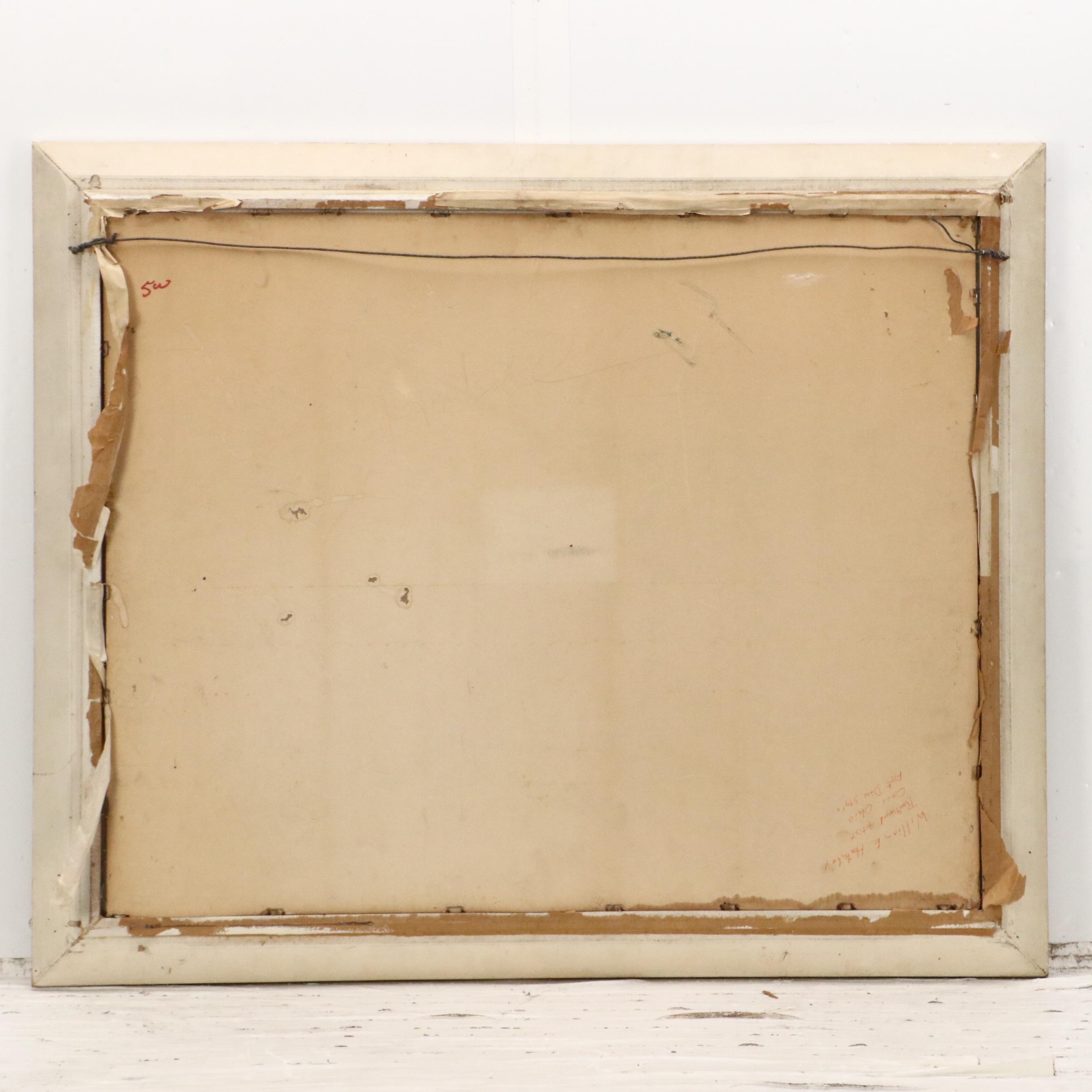 W. E. Hentschel Airbrush Painting of Egrets Along the Water, Circa 1960