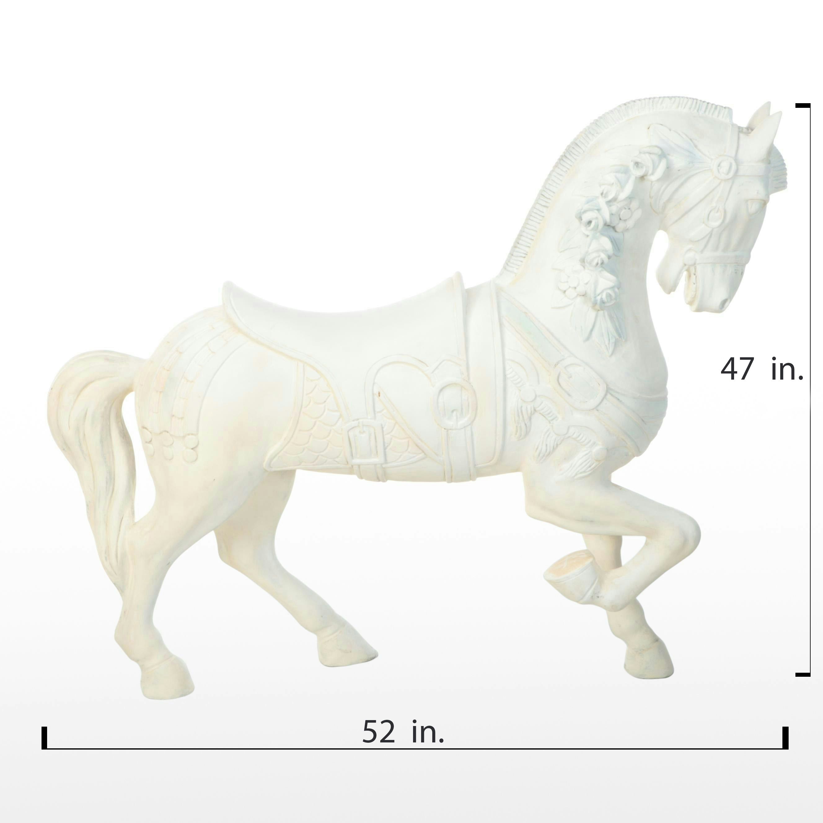 Large Cast Resin Carousel Horse