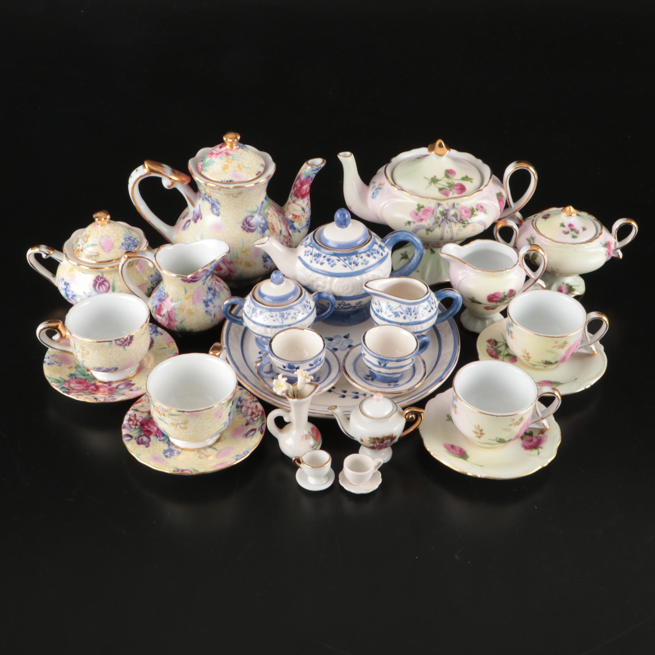 Royal Cotswolds and Other Miniature Porcelain Tea Sets