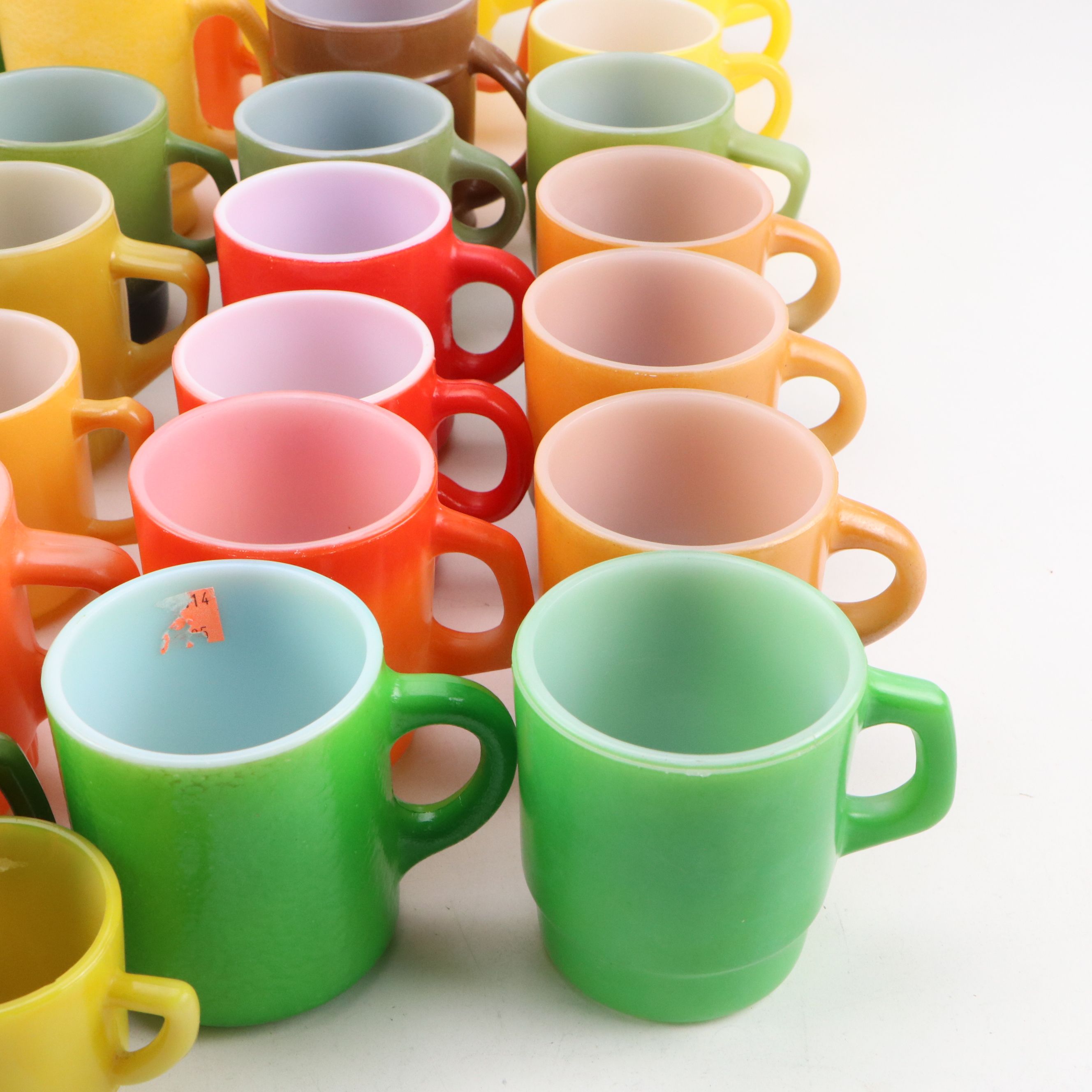 Fire-King with Corning and More Glass Mugs, Mid to Late 20th C.